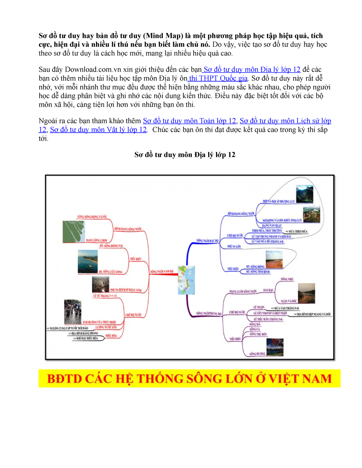 FILE 20220704 154104 so-do-tu-duy-mon-dia-ly-lop-12 - Sơ đồ tư duy hay bản đồ tư duy (Mind Map) là - Studocu