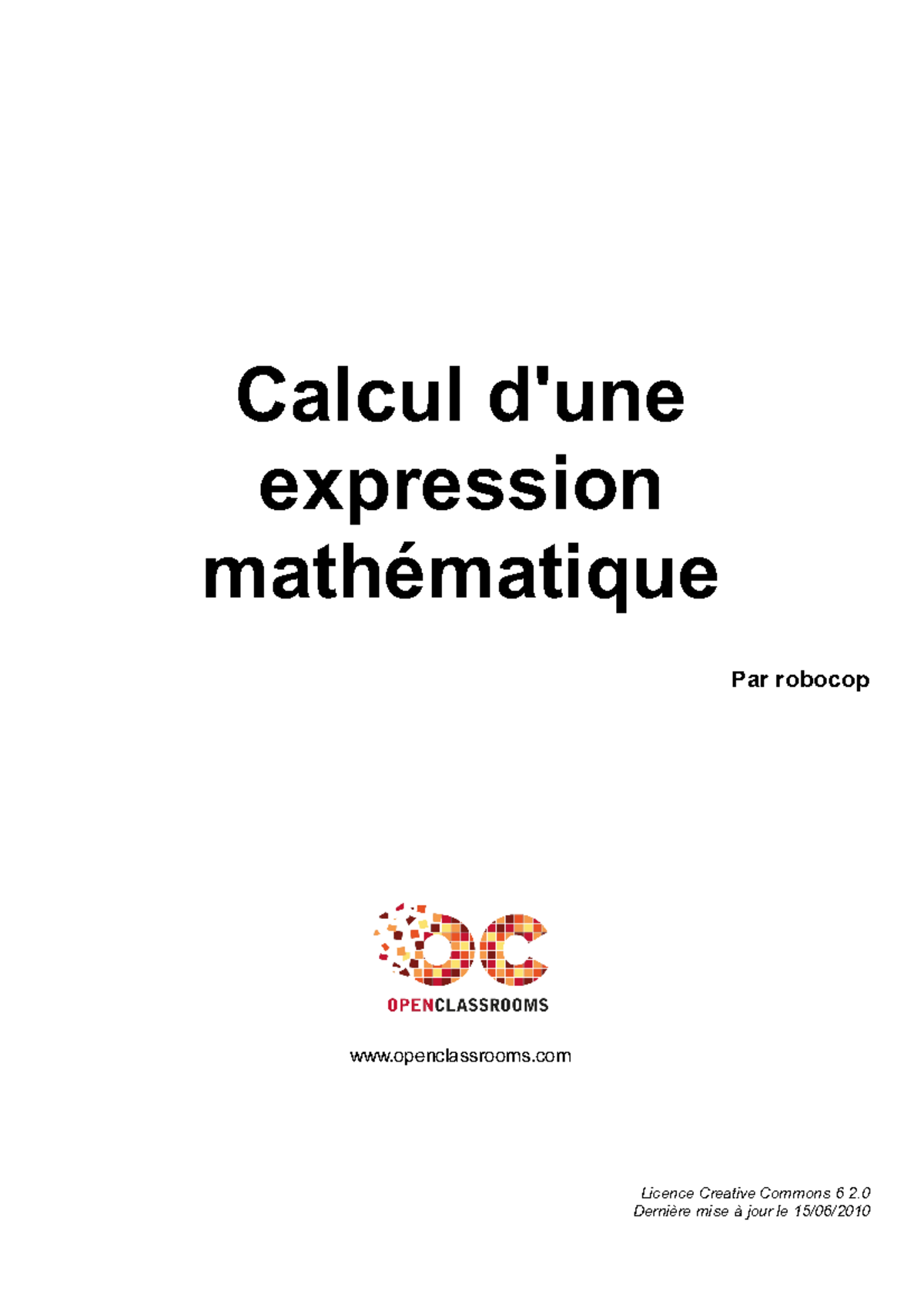 calcul d une expression mathematique - Calcul d'une expression ...
