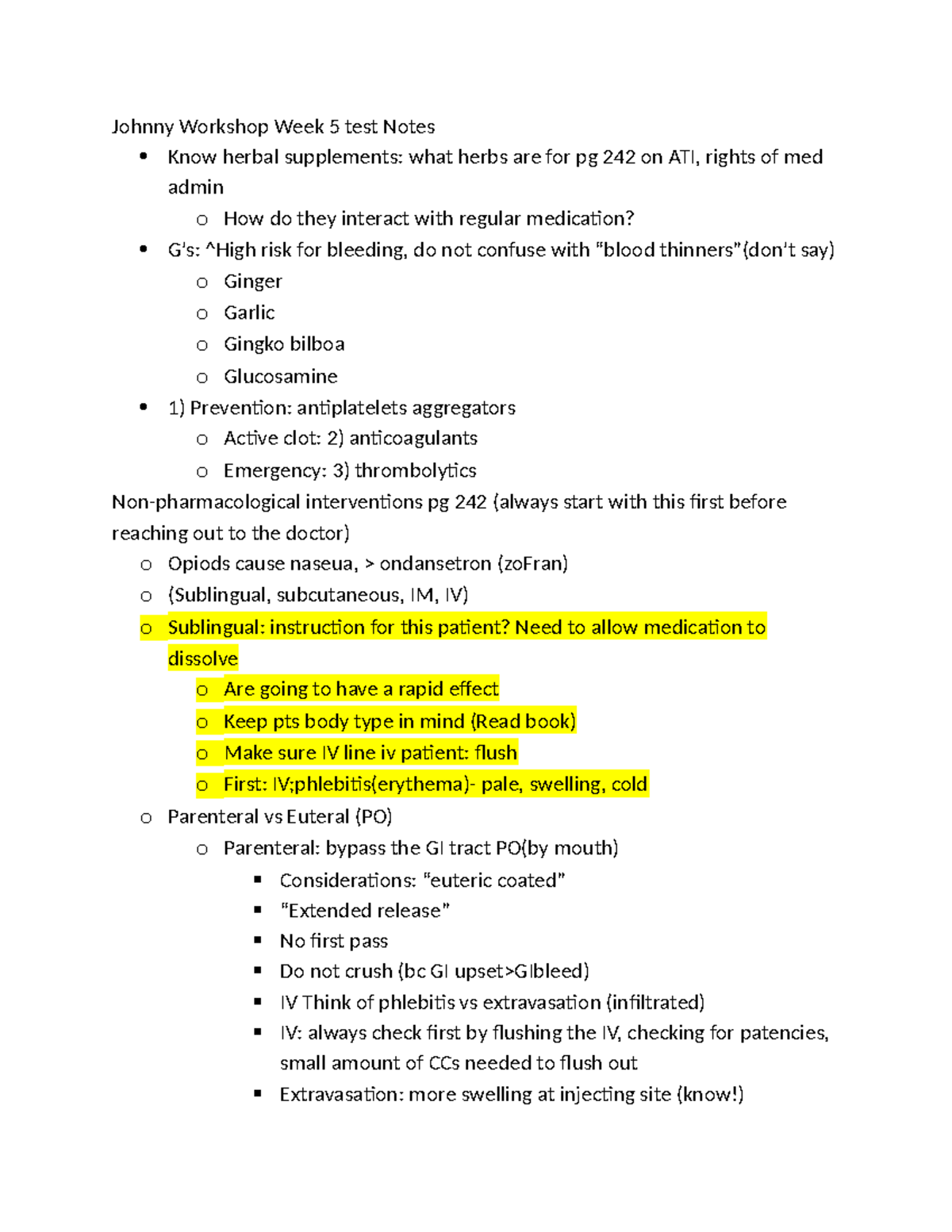 Johnny Workshop Week 5 test Notes - Johnny Workshop Week 5 test Notes ...