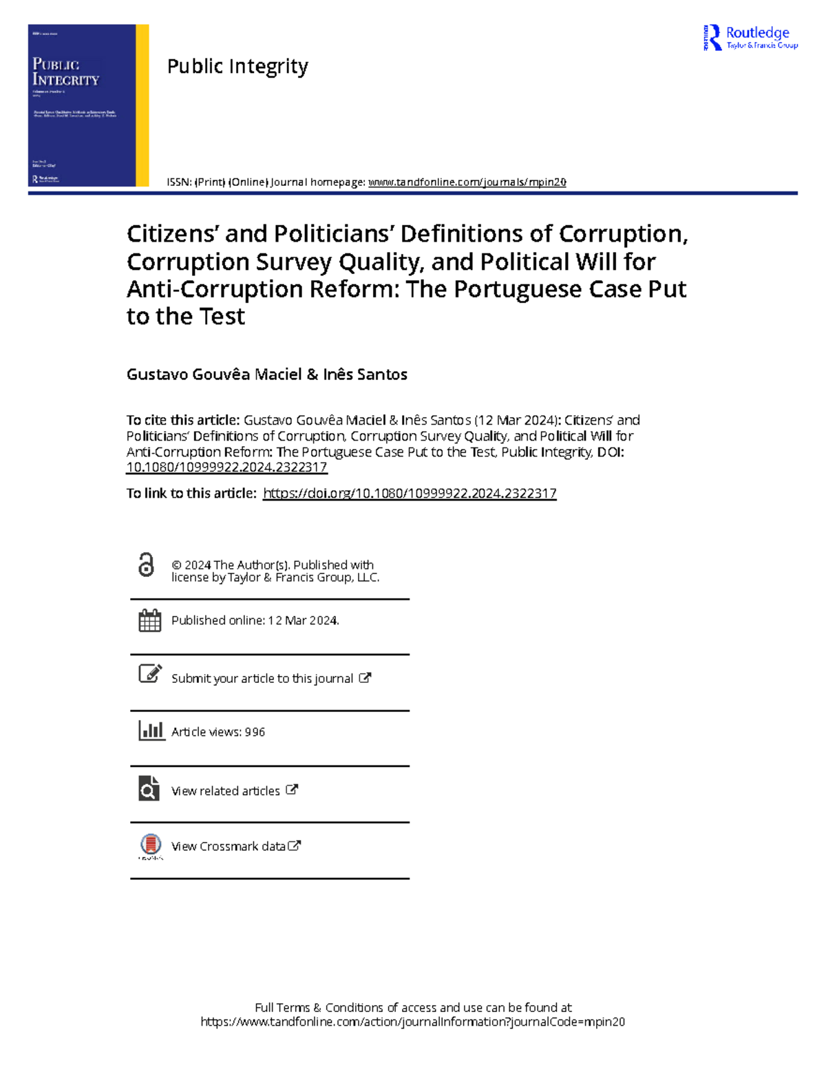 Citizens and Politicians Definitions of Corruption Corruption Survey ...