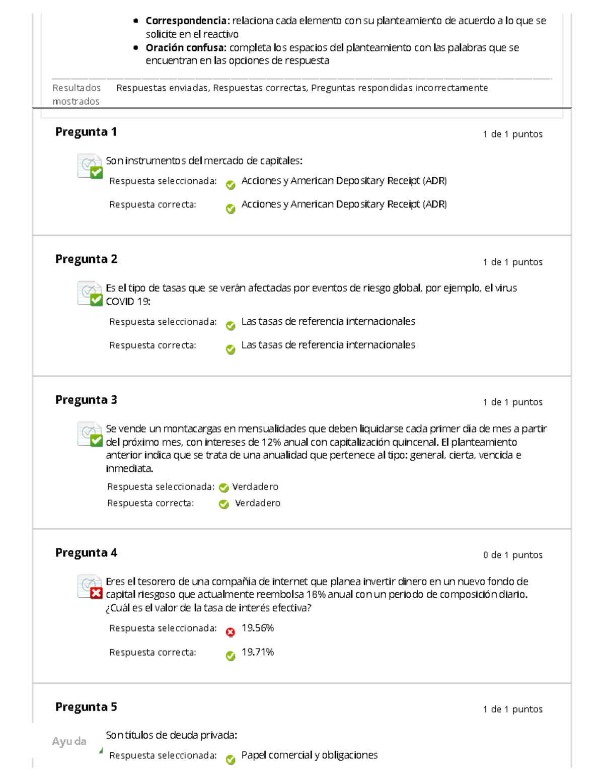 Actividad 12. Automatizada Matematicas aplicadas - Resultados mostrados ...