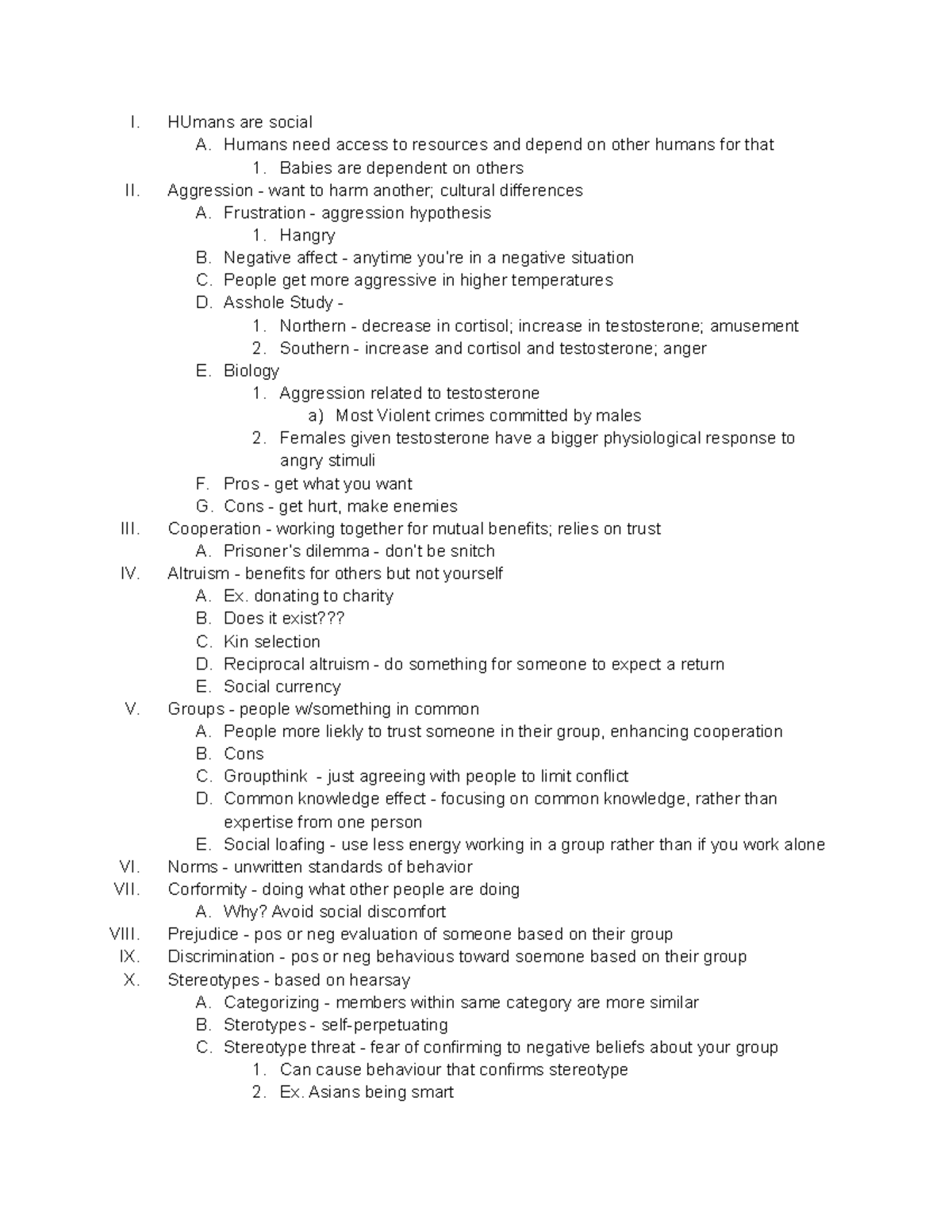 Chapter 5 Psych 001 - I. HUmans are social A. Humans need access to ...