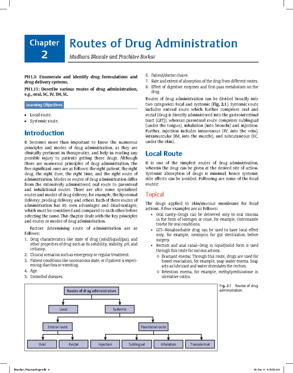 Bhandari Sample Chapter - Chapter 2 Routes Of Drug Administration ...