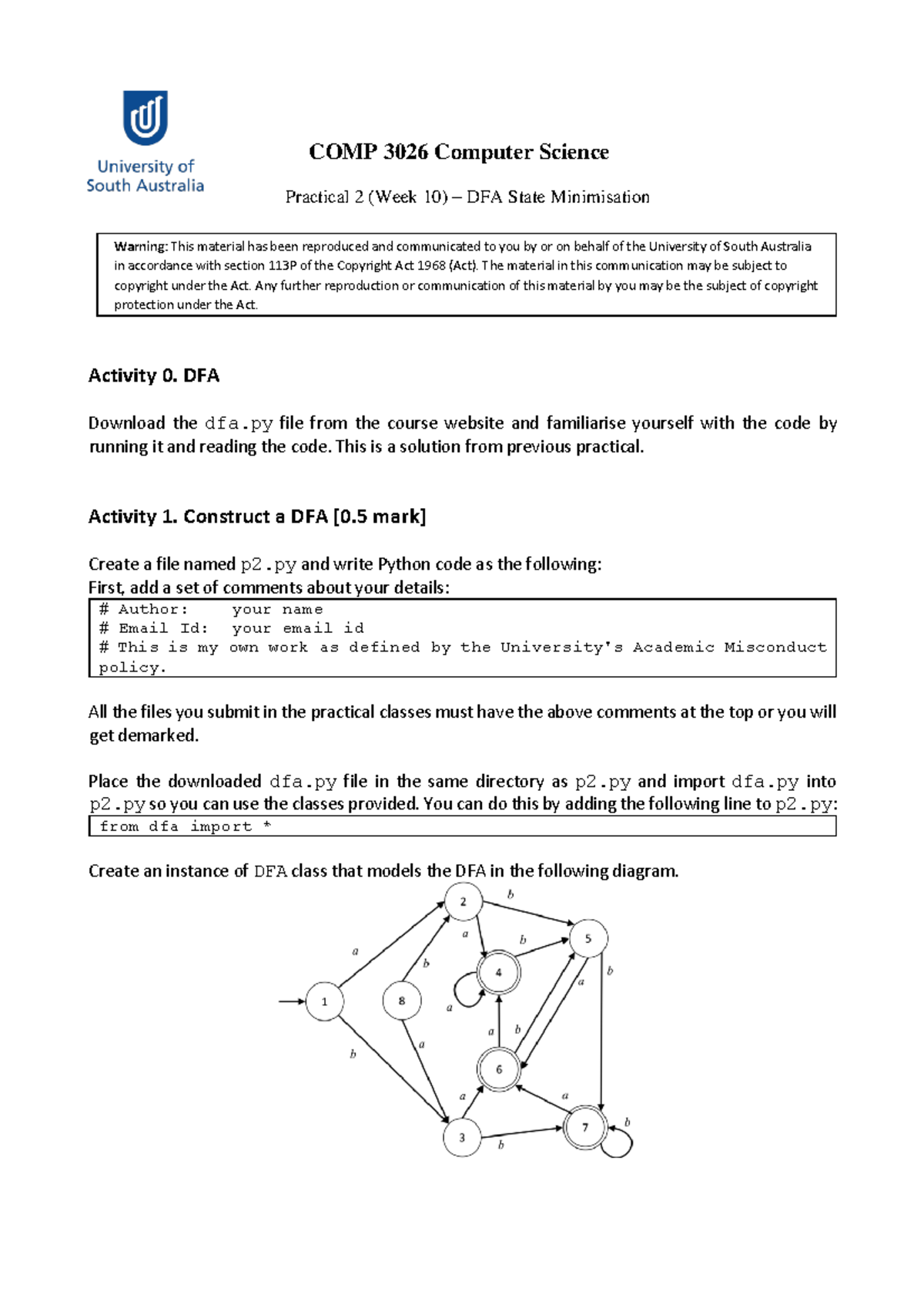 Practical 02-Week10 - sssssss - COMP 3026 Computer Science Practical 2 ...