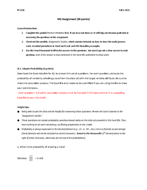 PSY230 M1 Assignment Spring 2023-1 - M1 Assignment (30 Points) Things ...