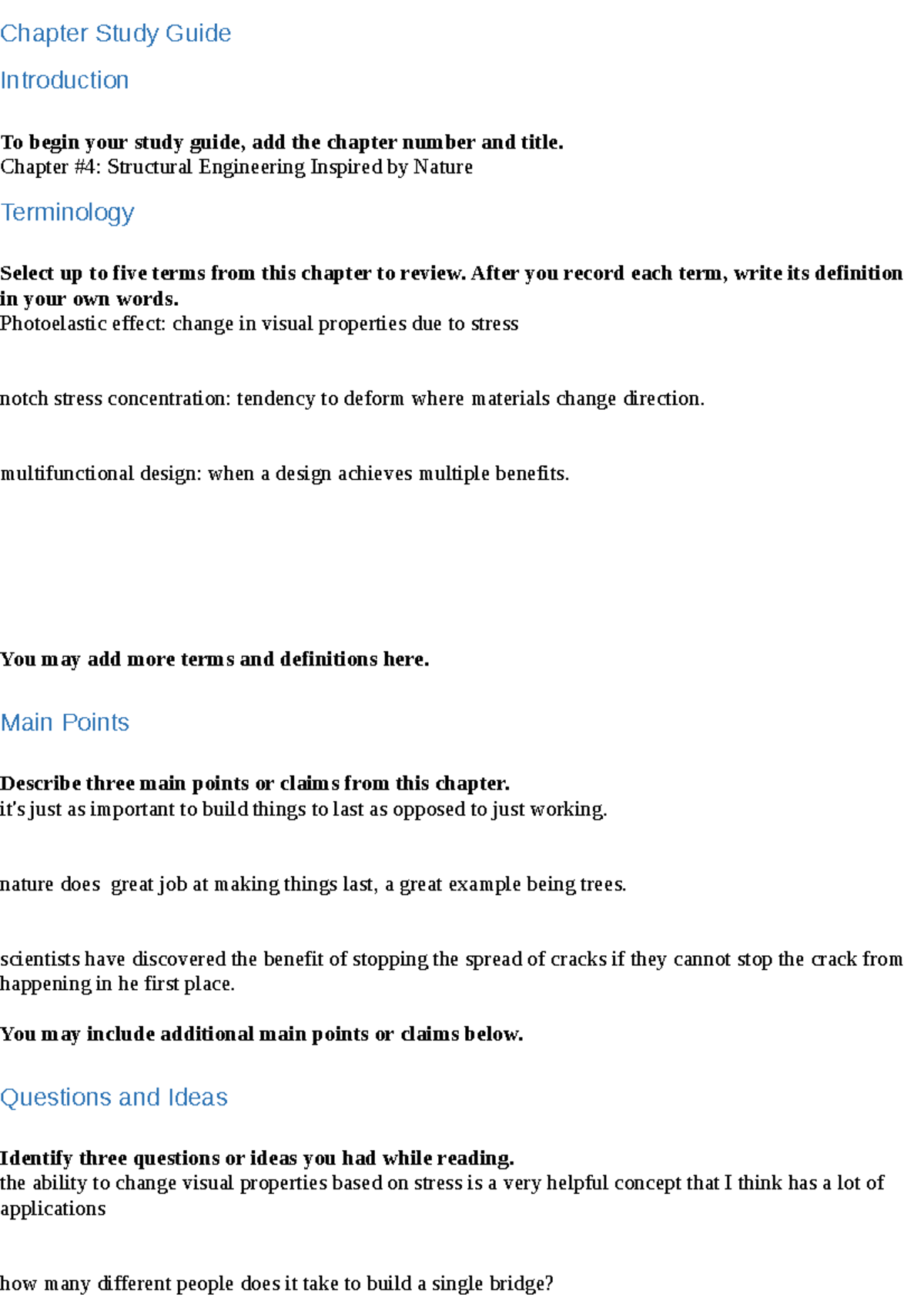 Exported-text - chapter notes - Chapter Study Guide Introduction To ...