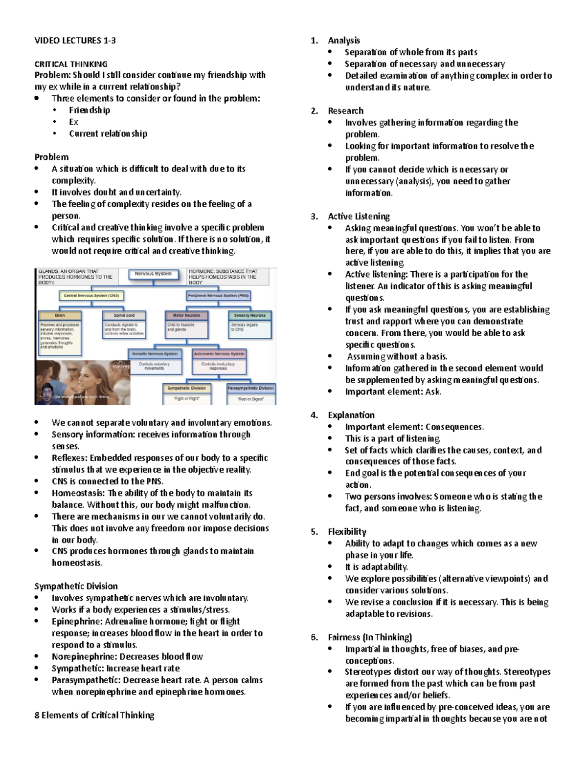 Video-Lecture-Notes- VIDEO LECTURES 1- CRITICAL THINKING Problem ...