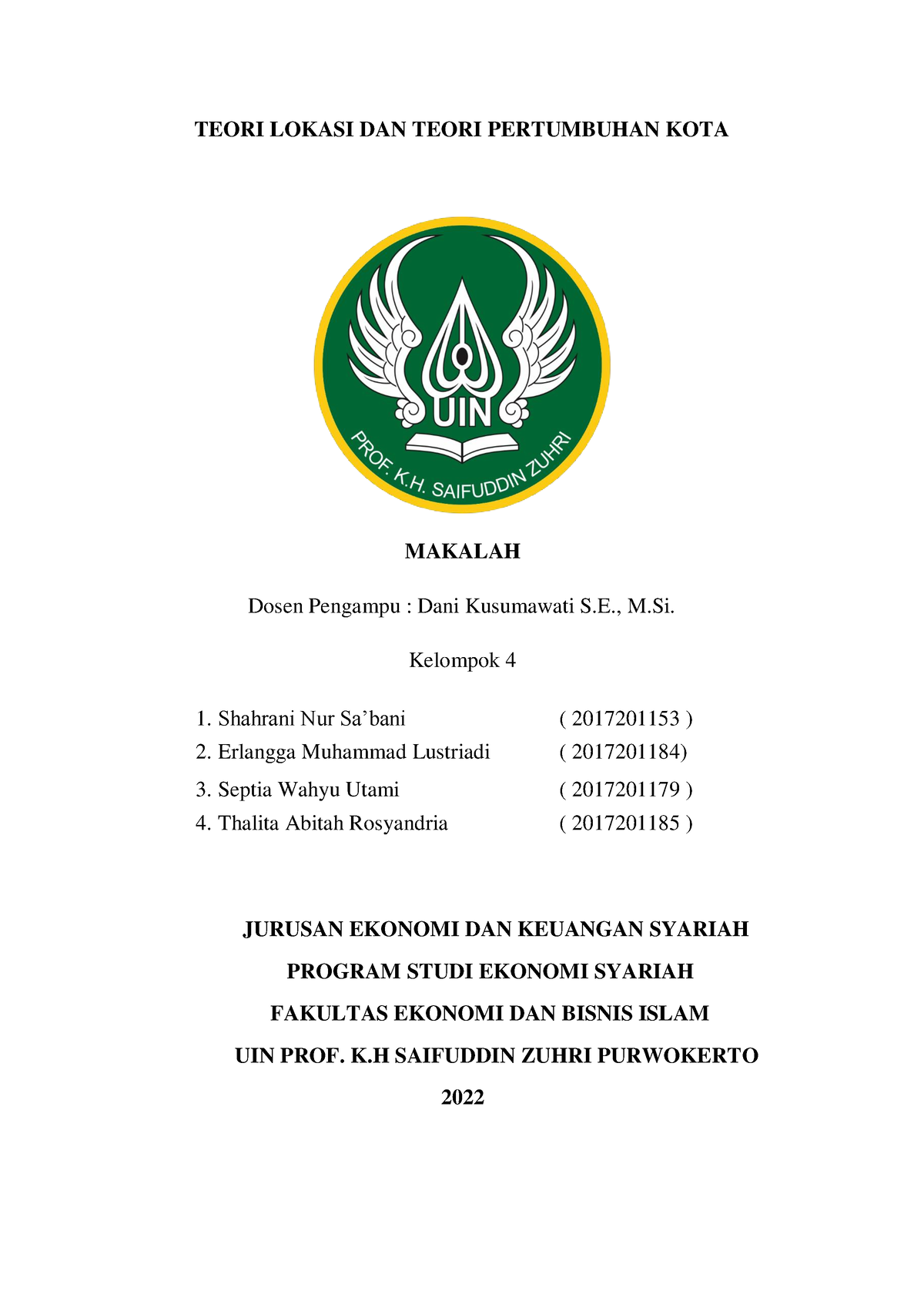 KEL. 4 Teori Lokasi DAN Teori Pertumbuhan KOTA - TEORI LOKASI DAN TEORI ...