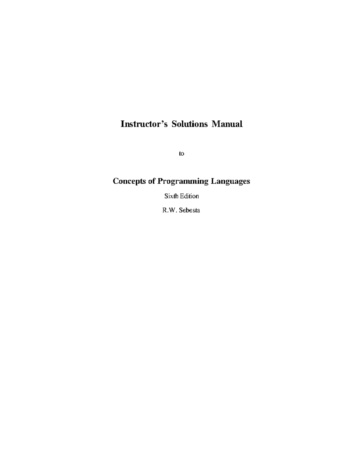 Lecture notes 10-12 - Instructor’s Solutions Manual to Concepts of ...