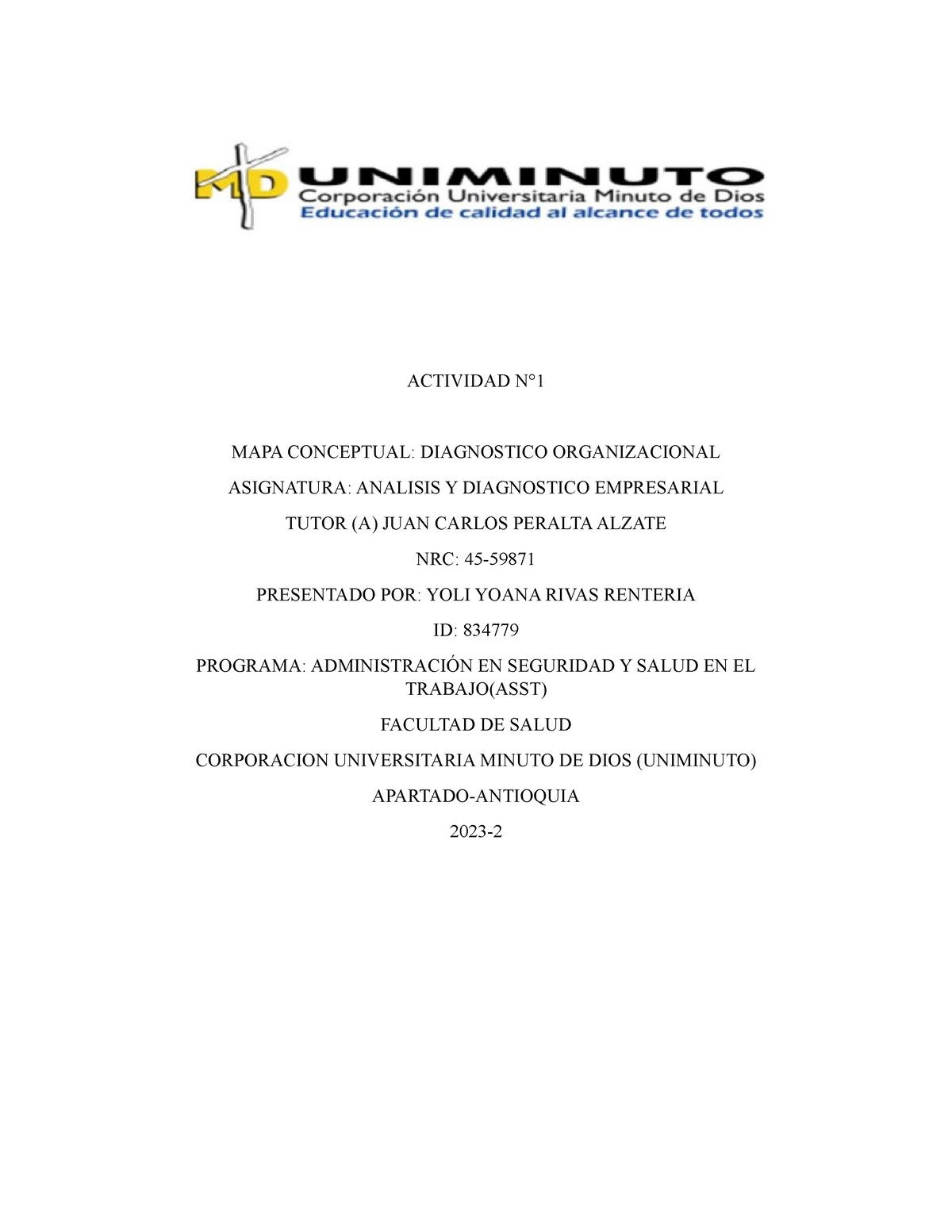 Actividad N 1 Diagnostico Empresarial - ACTIVIDAD N° MAPA CONCEPTUAL ...