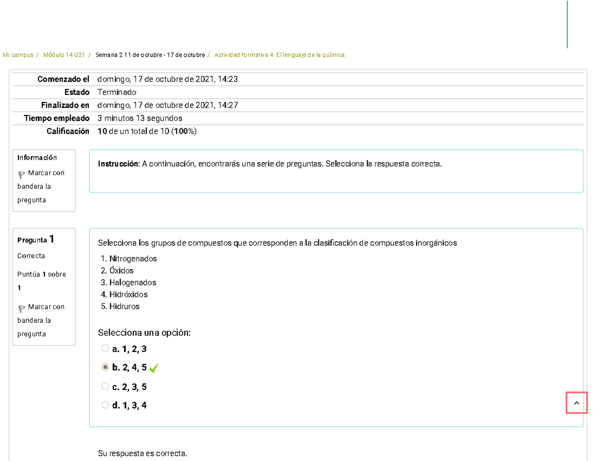 Actividad formativa 4. El lenguaje de la química - Química I