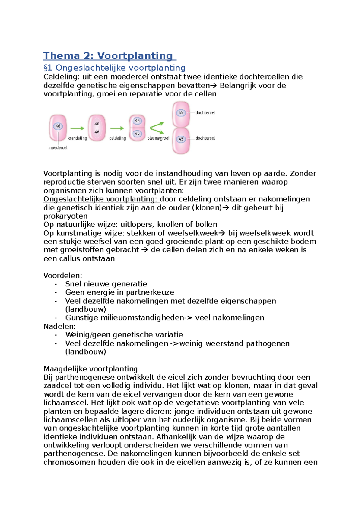 Biologie Samenvatting H1 Inleiding In De Biologie Vwo 4 - Thema 2 ...