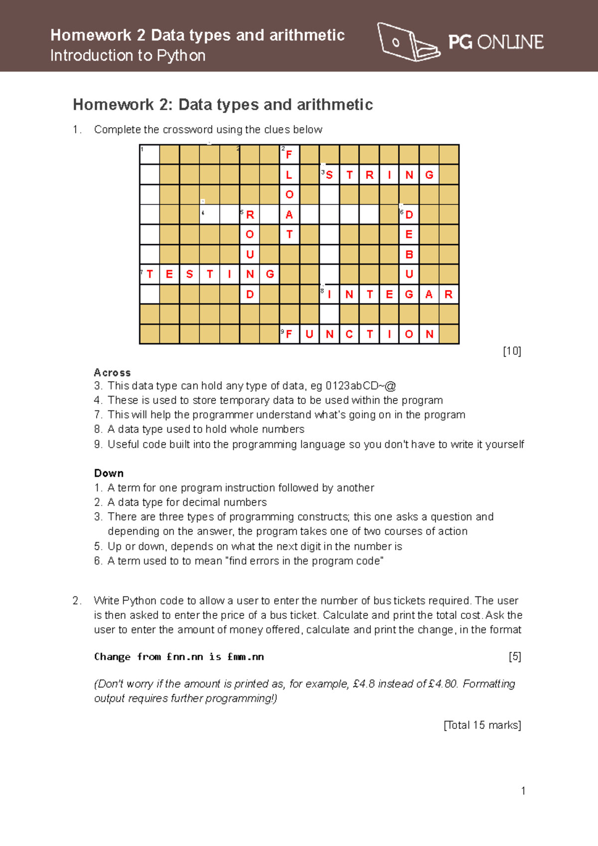 Python Homework 2 - its computer science - Homework 2: Data types and ...