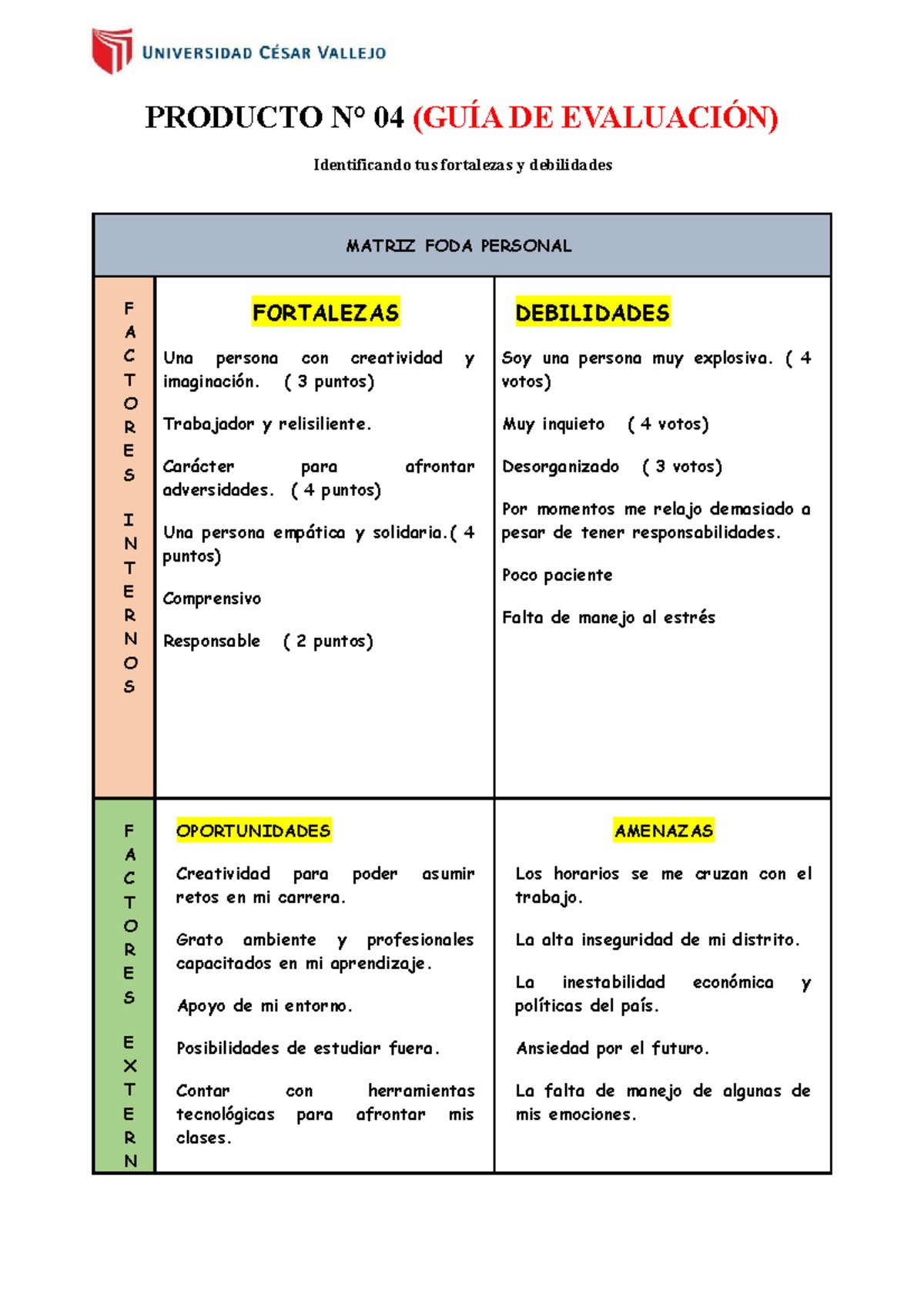 Producto Practica Producto N Gu A De Evaluaci N