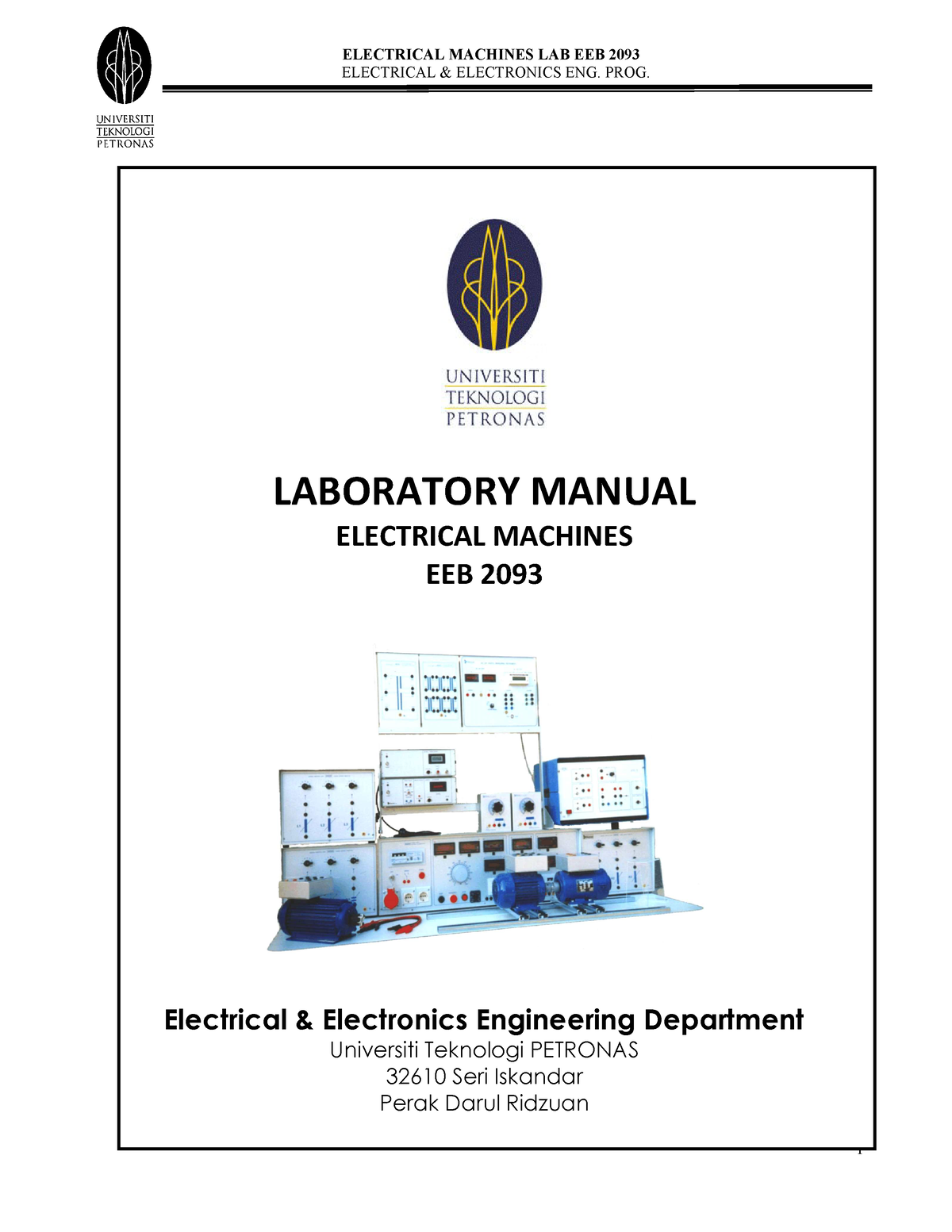 Electrical Machines Lab Manual - ELECTRICAL & ELECTRONICS ENG. PROG. 1 ...