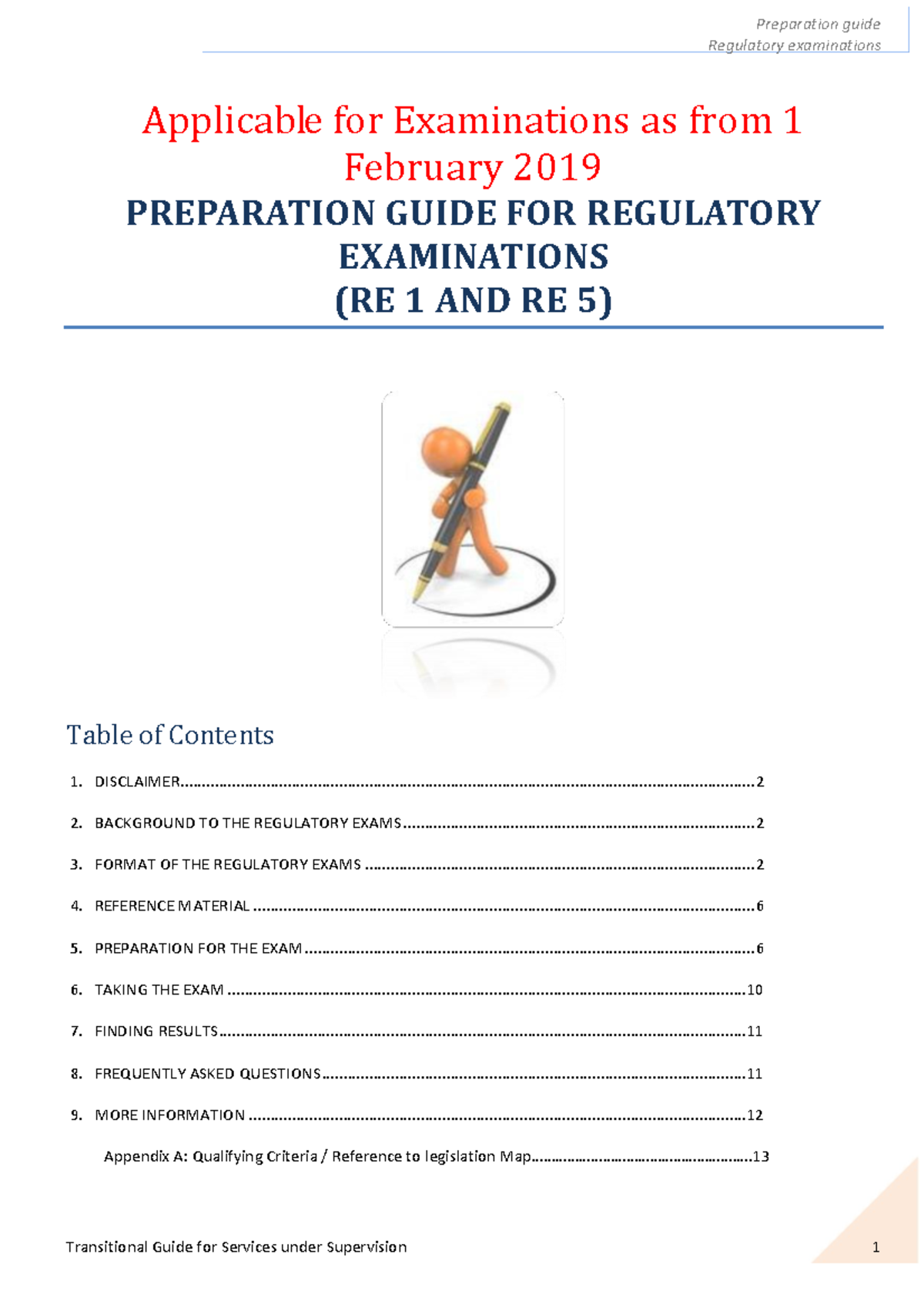 RE1 and RE5 Prep Guide 1 February 2019 Regulatory examinations