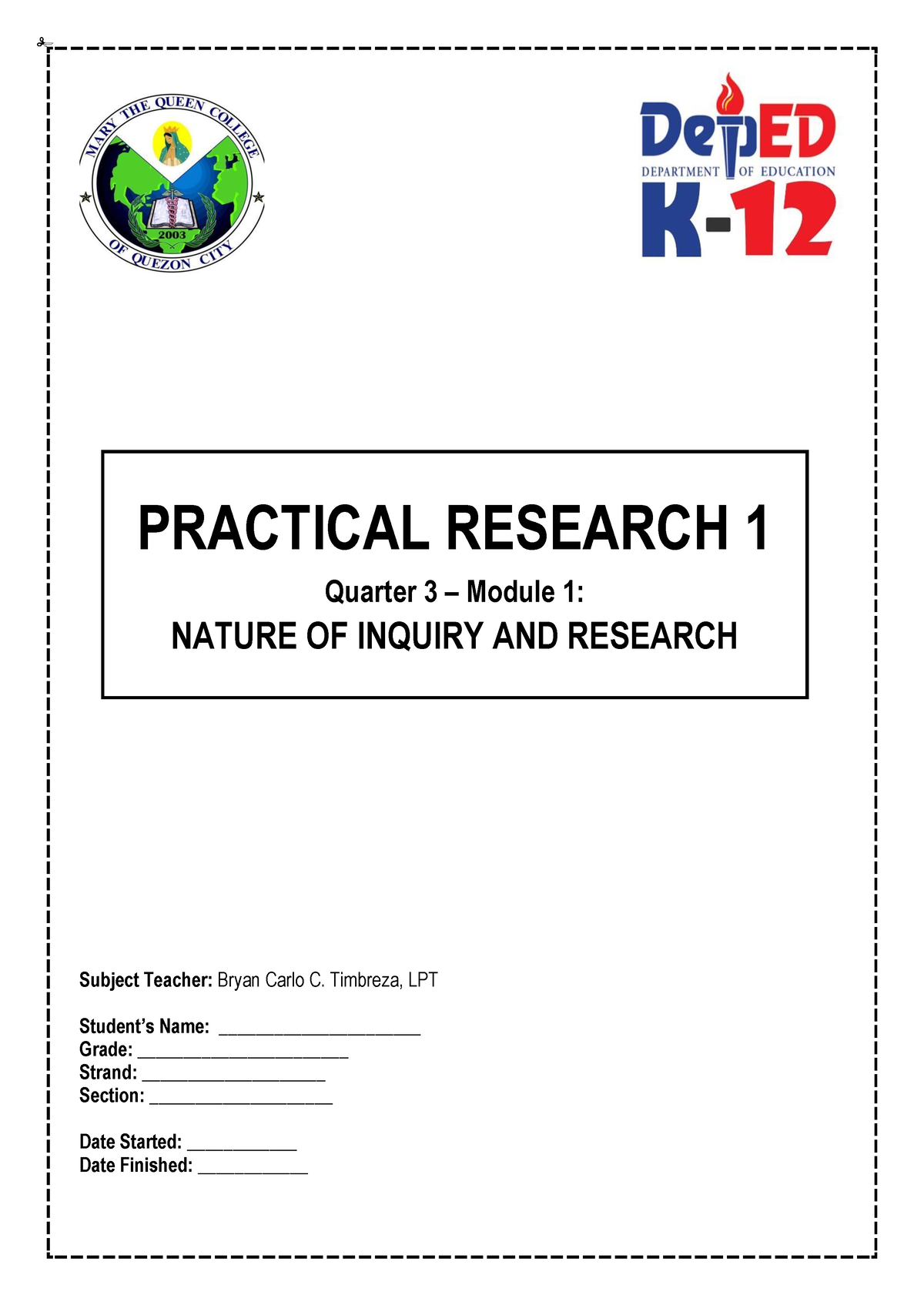 Module 1 - Nature Of Inquiry And Research - PRACTICAL RESEARCH 1 ...