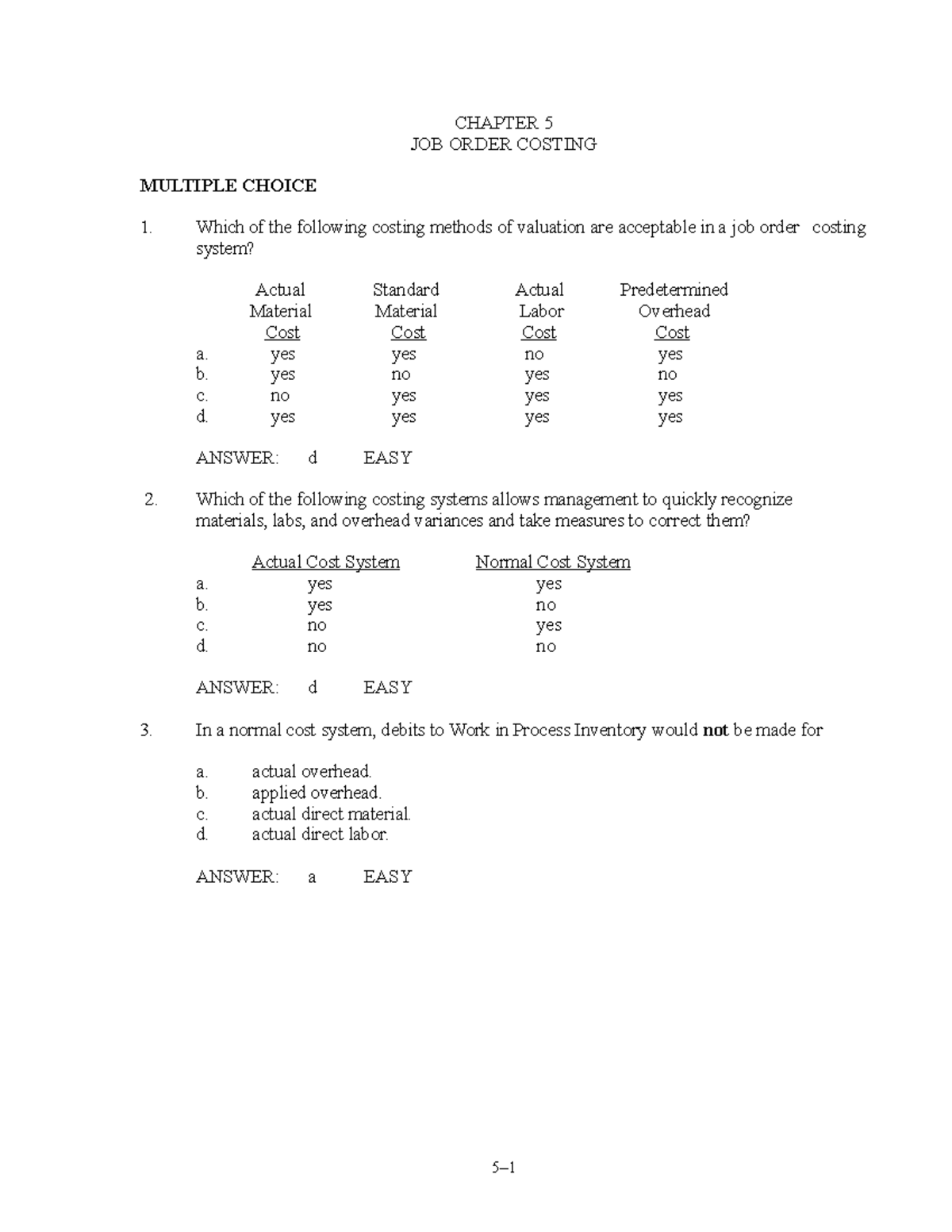 Pdfcoffee Accounting material JOB ORDER COSTINGCHAPTER 5 MULTIPLE