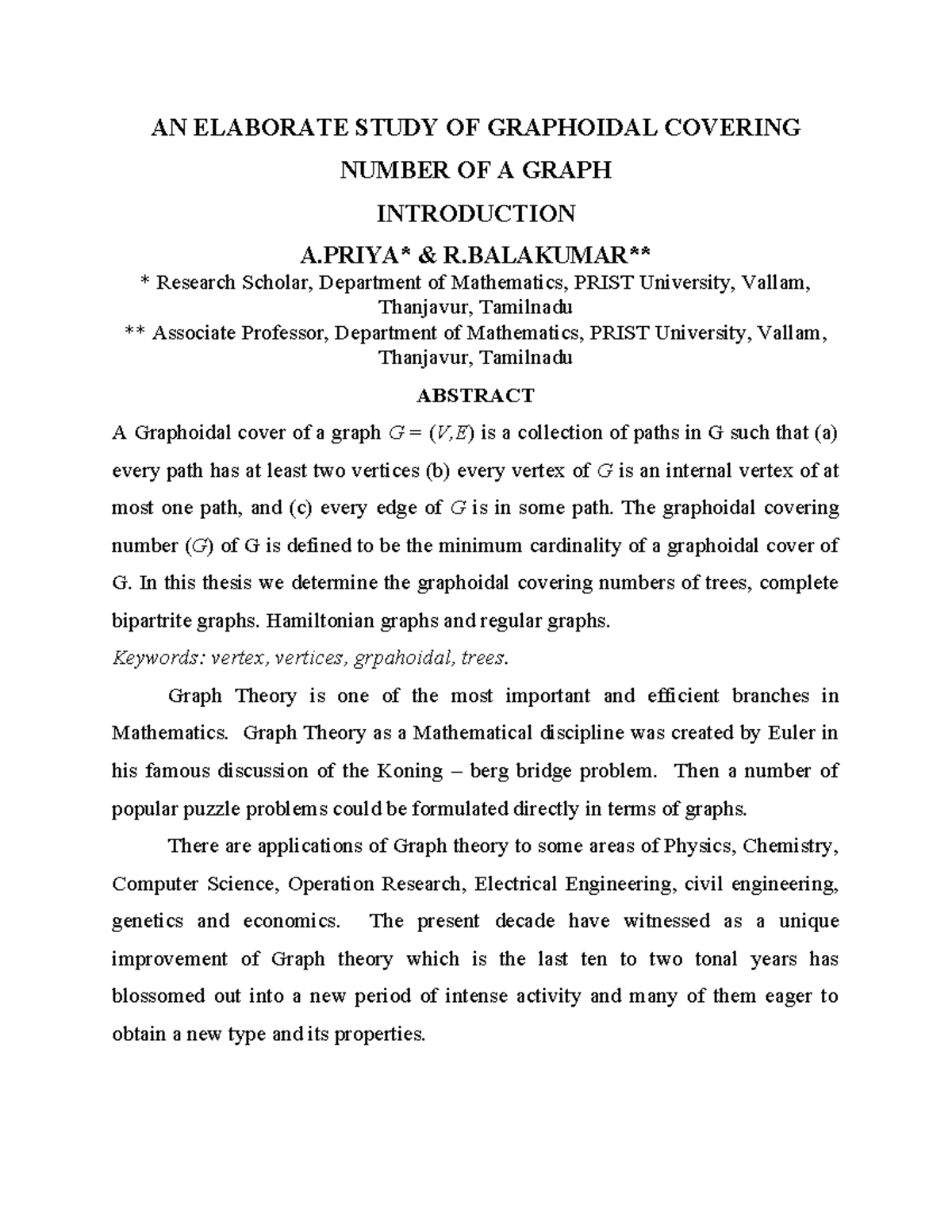 Priya manuscript math AN ELABORATE STUDY OF GRAPHOIDAL COVERING