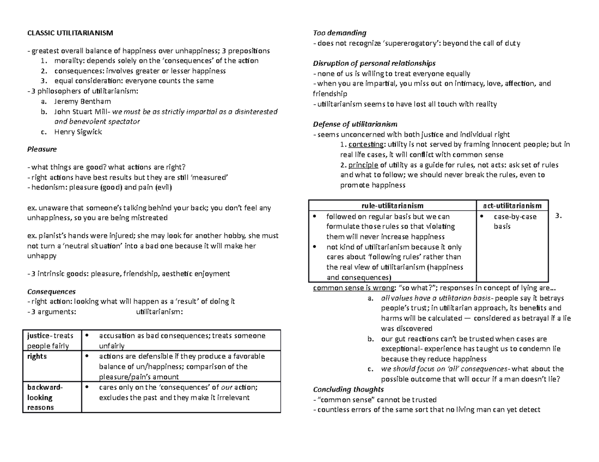 Chapter 8 (Debate on Utilitarianism- Bentham, MILL) - AB Foreign ...