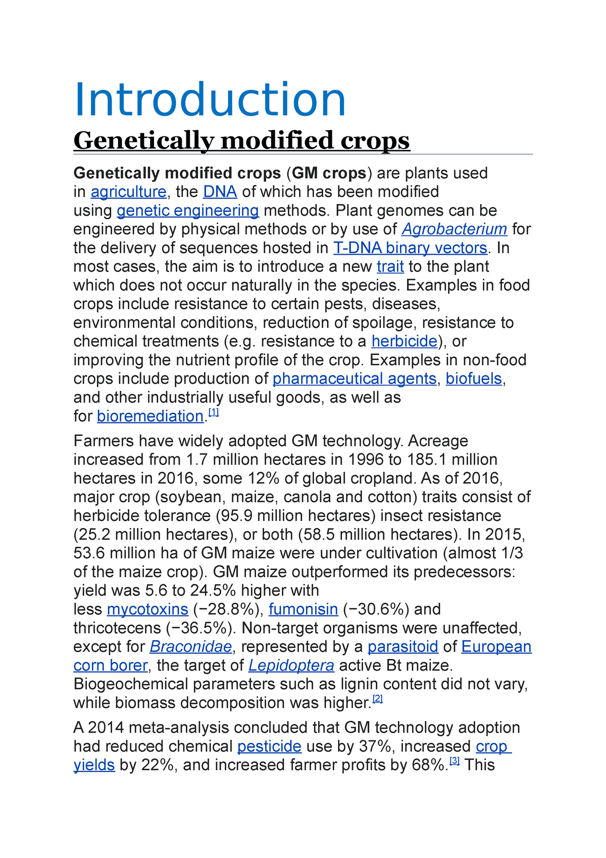 genetically modified crops essay