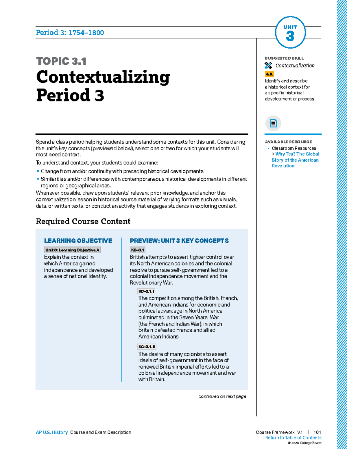 Apush Unit 3 - Period 3: 1754– 3 TOPIC 3. Contextualizing Period 3 ...