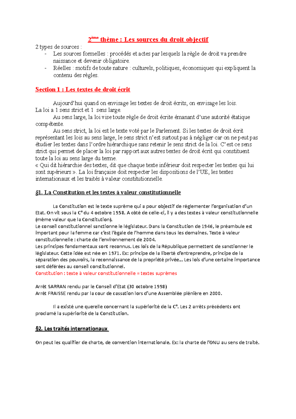 Introduction au droit. - 2ème thème : Les sources du droit objectif 2 ...