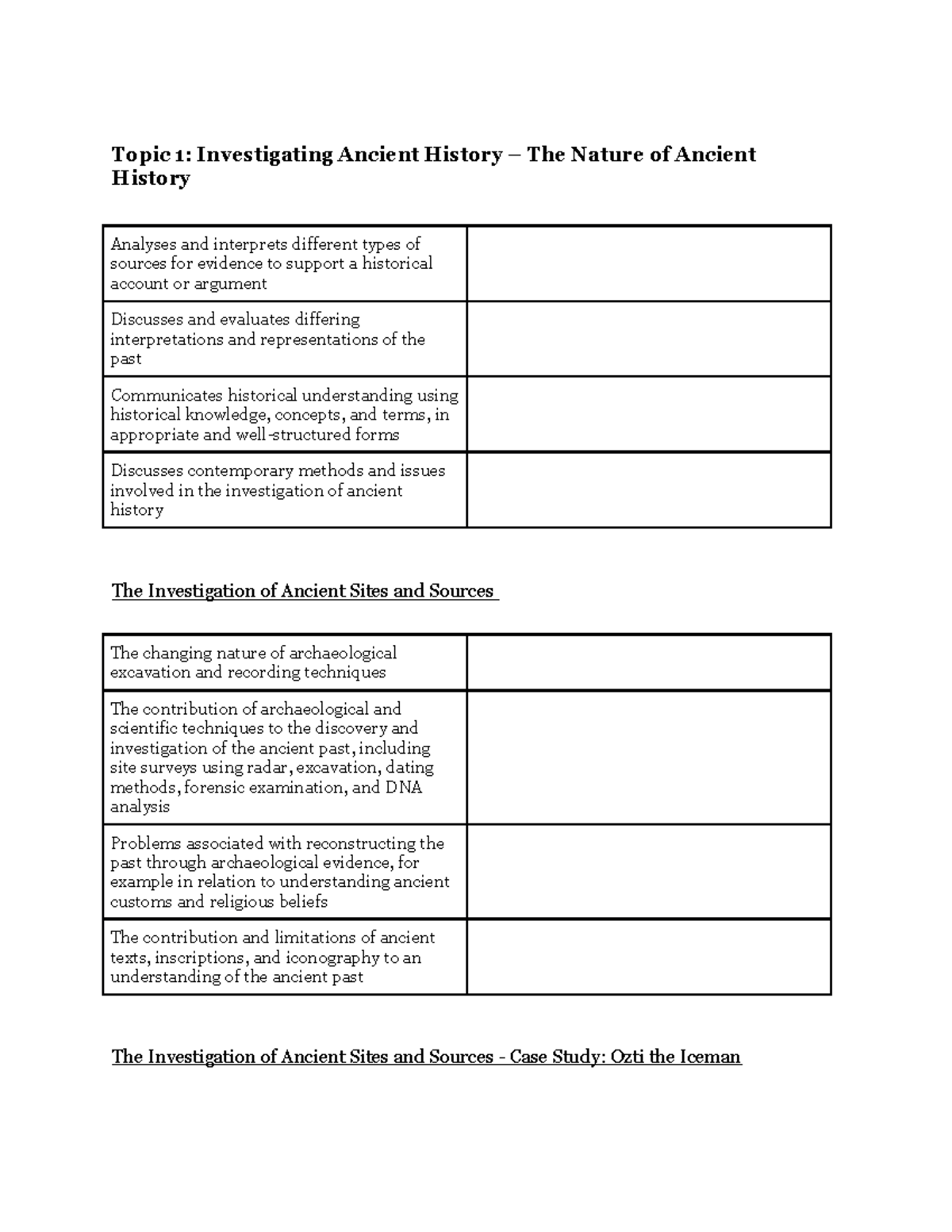 Ancient History Syllabus Topic 1 Investigating Ancient History The Nature Of Ancient Ancient History Syllabus Topic 1 Investigating Ancient History The Nature Of Ancient