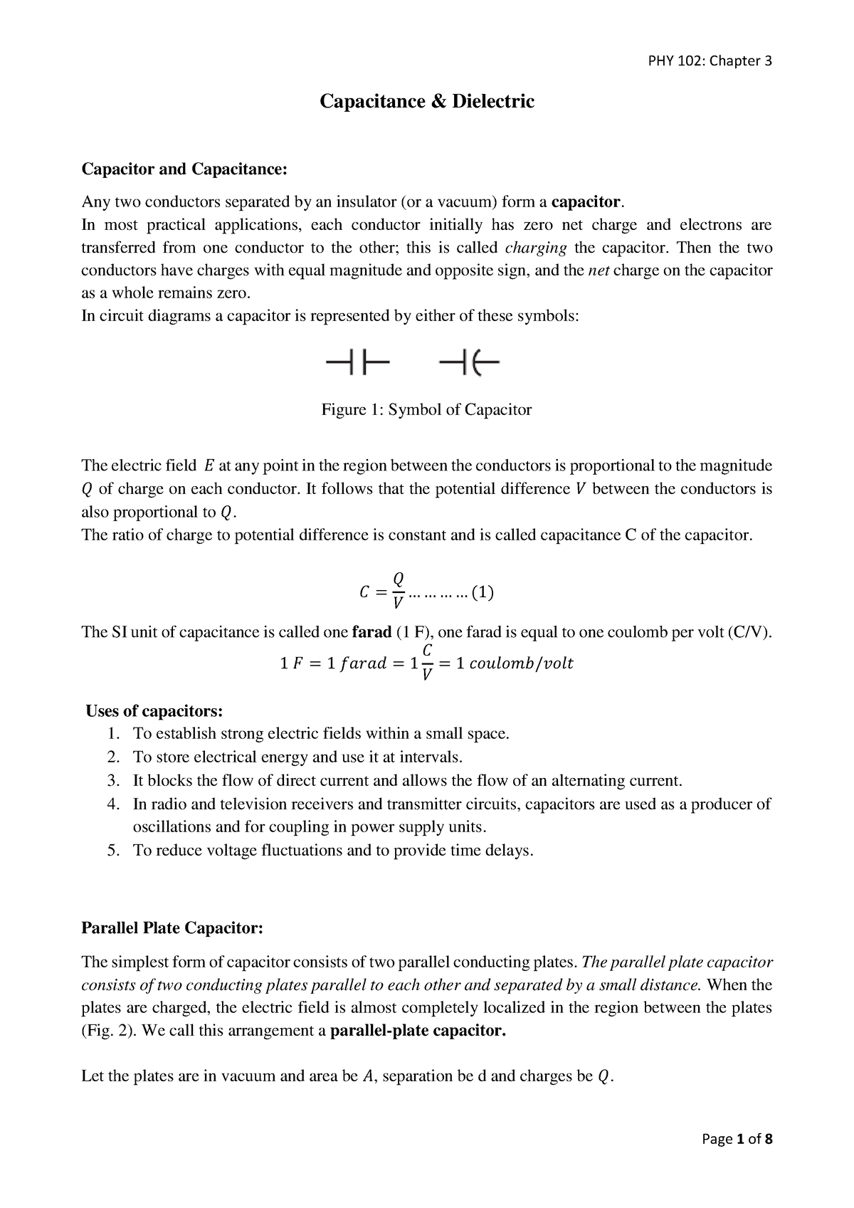 Chapter 3 Capacitance And Dielectric - Capacitance & Dielectric ...