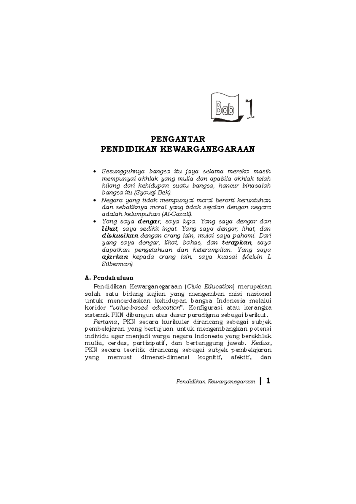 Modul Pengantar Pendidikan Kewarganegaraan - PENGANTAR PENDIDIKAN ...