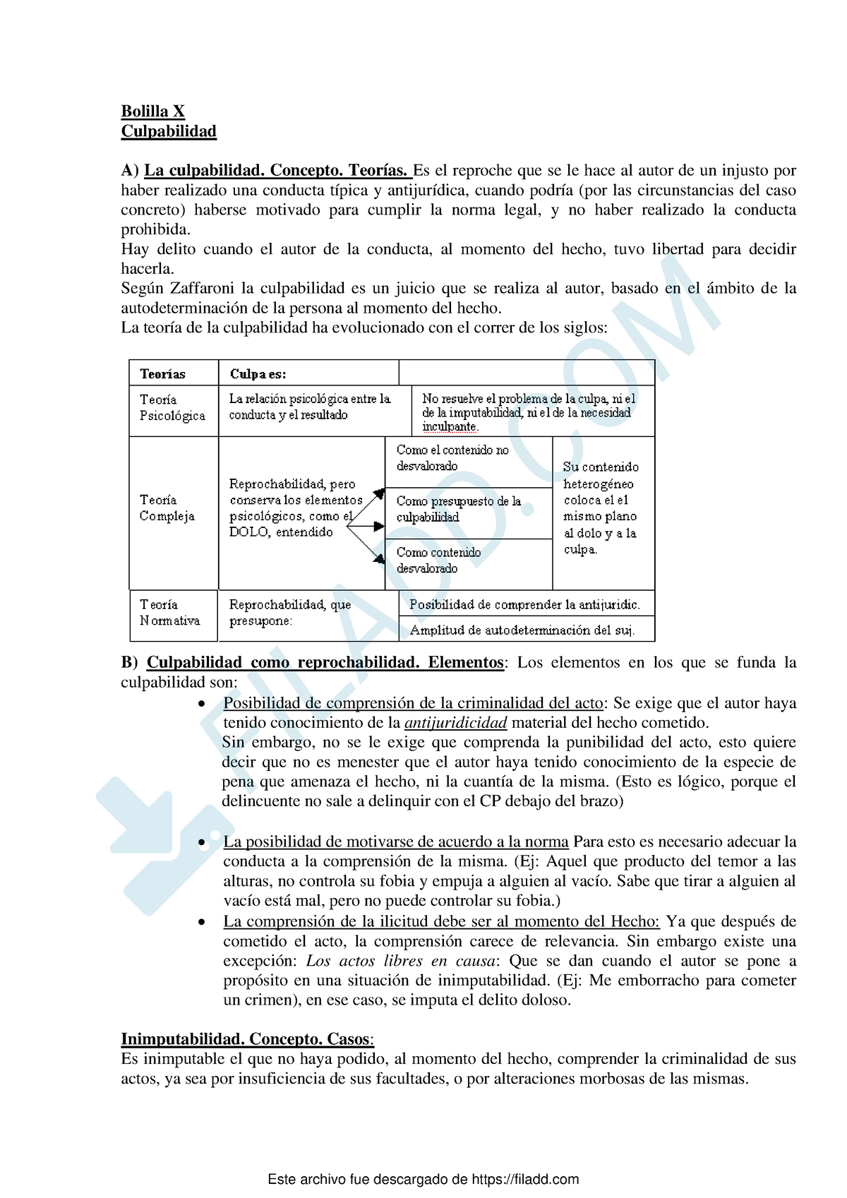 Bolilla X Penal - Bolilla X Culpabilidad A) La Culpabilidad. Concepto ...