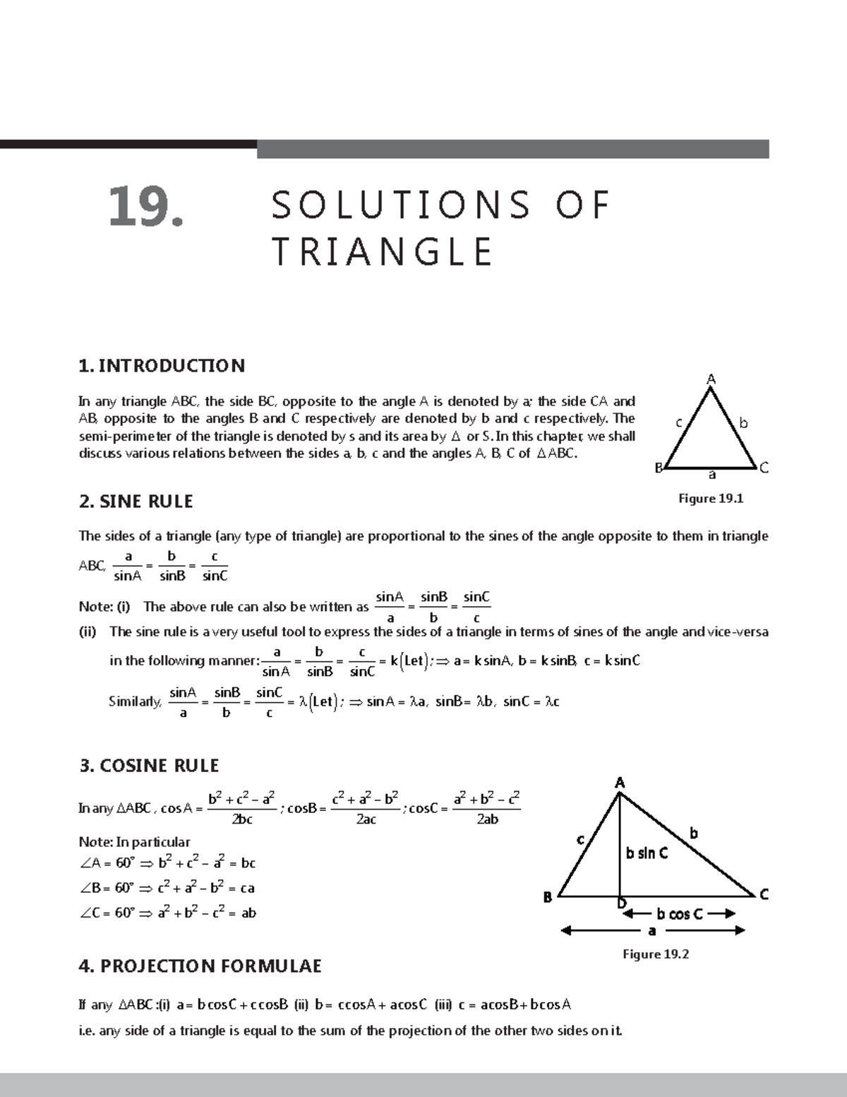 Maths properties of triangle 19. S O L U T I O N S O F T R I A N G L