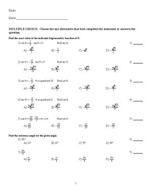 Pre-Calculuc - has instructions and answers - MATH 2412 - Studocu