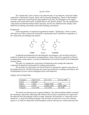 OChem Final Exam Notes - OChem Lab Exam 1 General Information Basic Lab ...