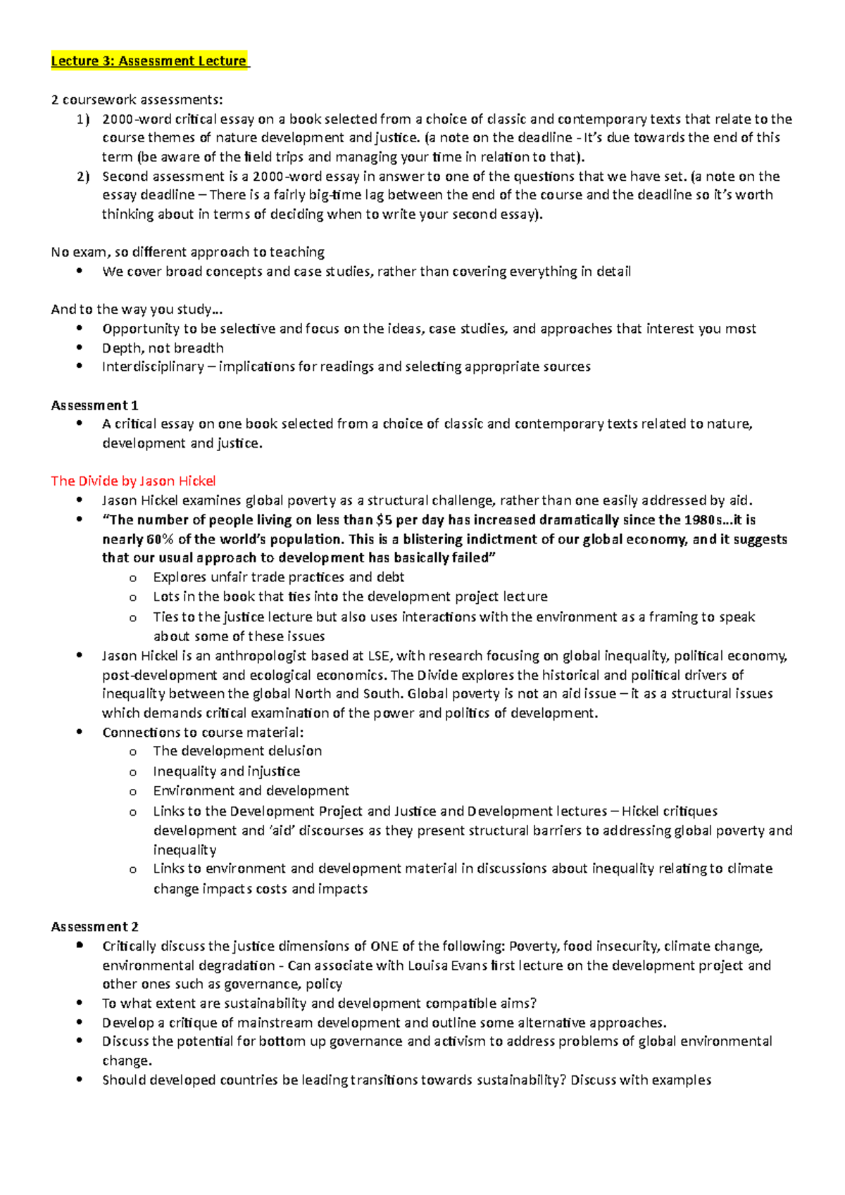 NDJ Assessment Lecture - Lecture 3: Assessment Lecture 2 coursework ...