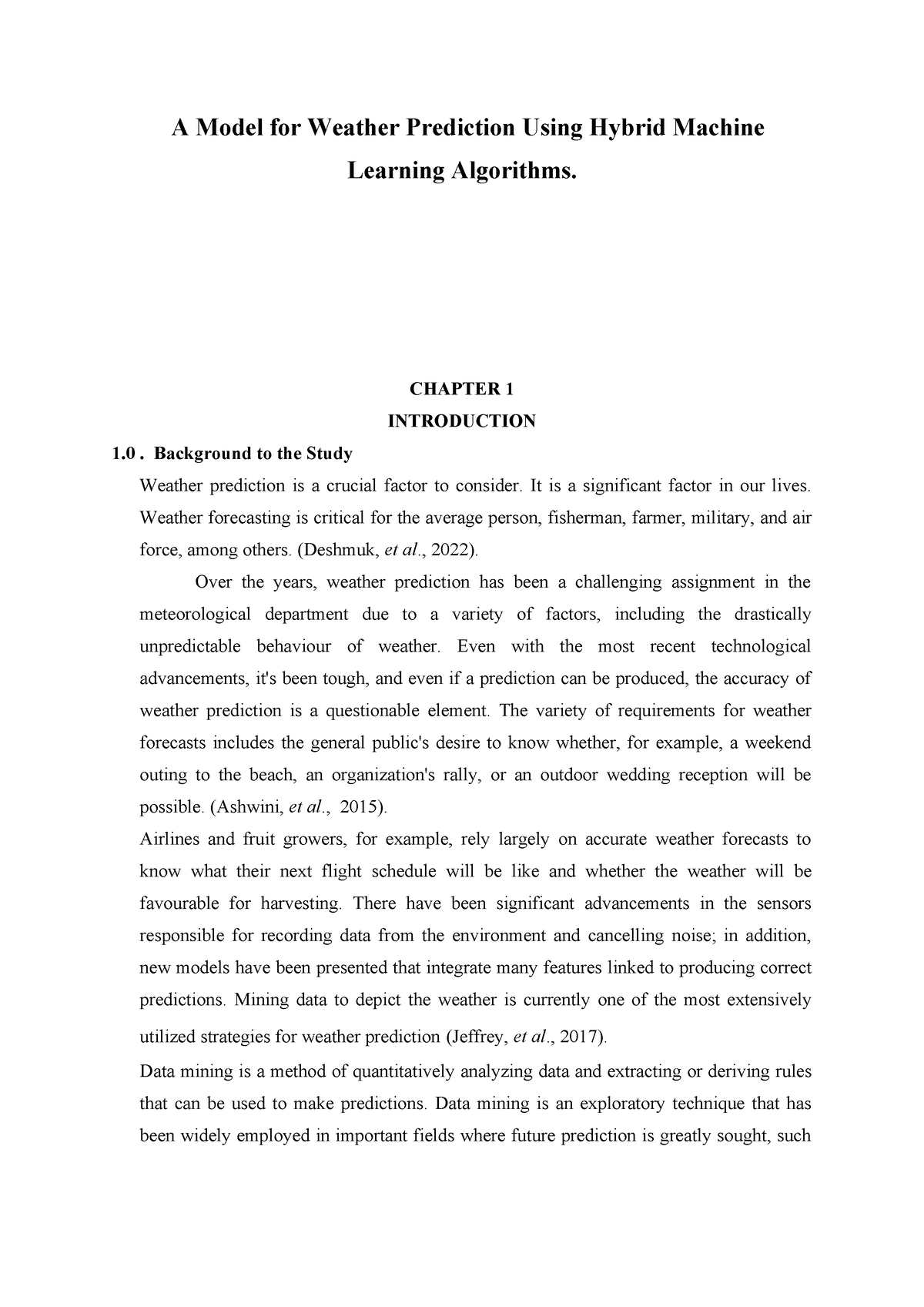 Main Reseach WORK - coursework - A Model for Weather Prediction Using ...