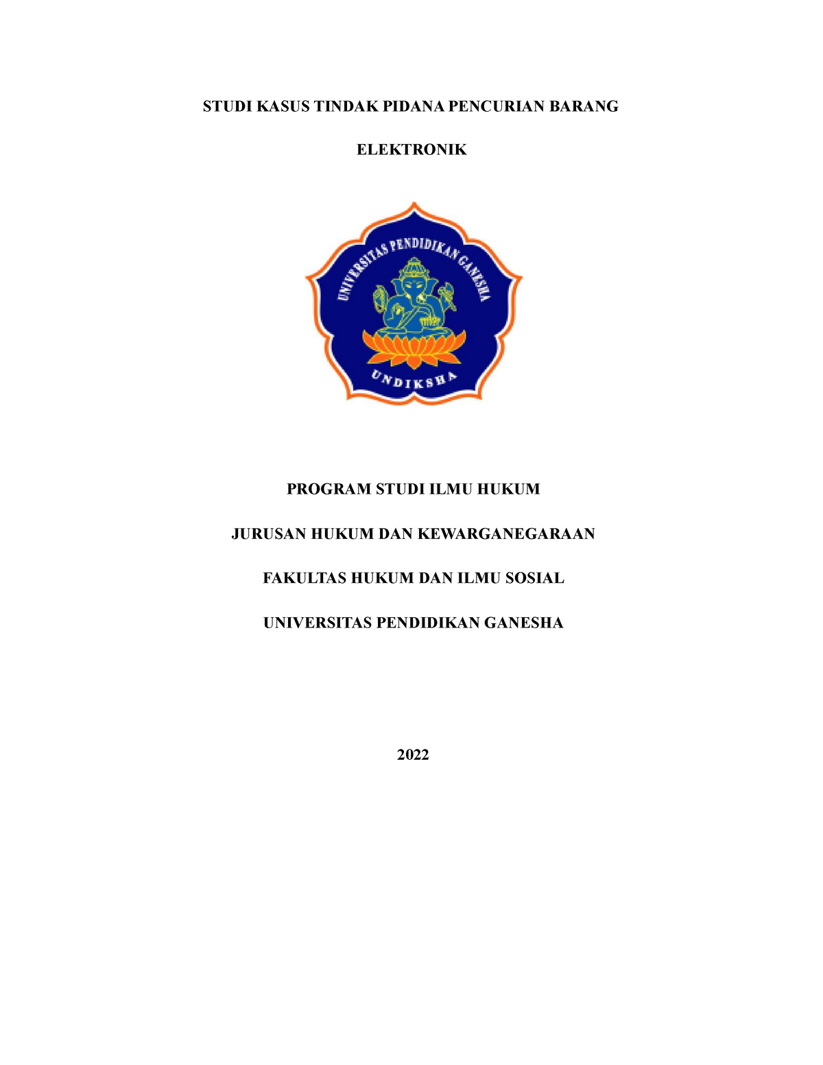 Hukum Tindak Pidana Tertentu Dalam KUHP - STUDI KASUS TINDAK PIDANA ...