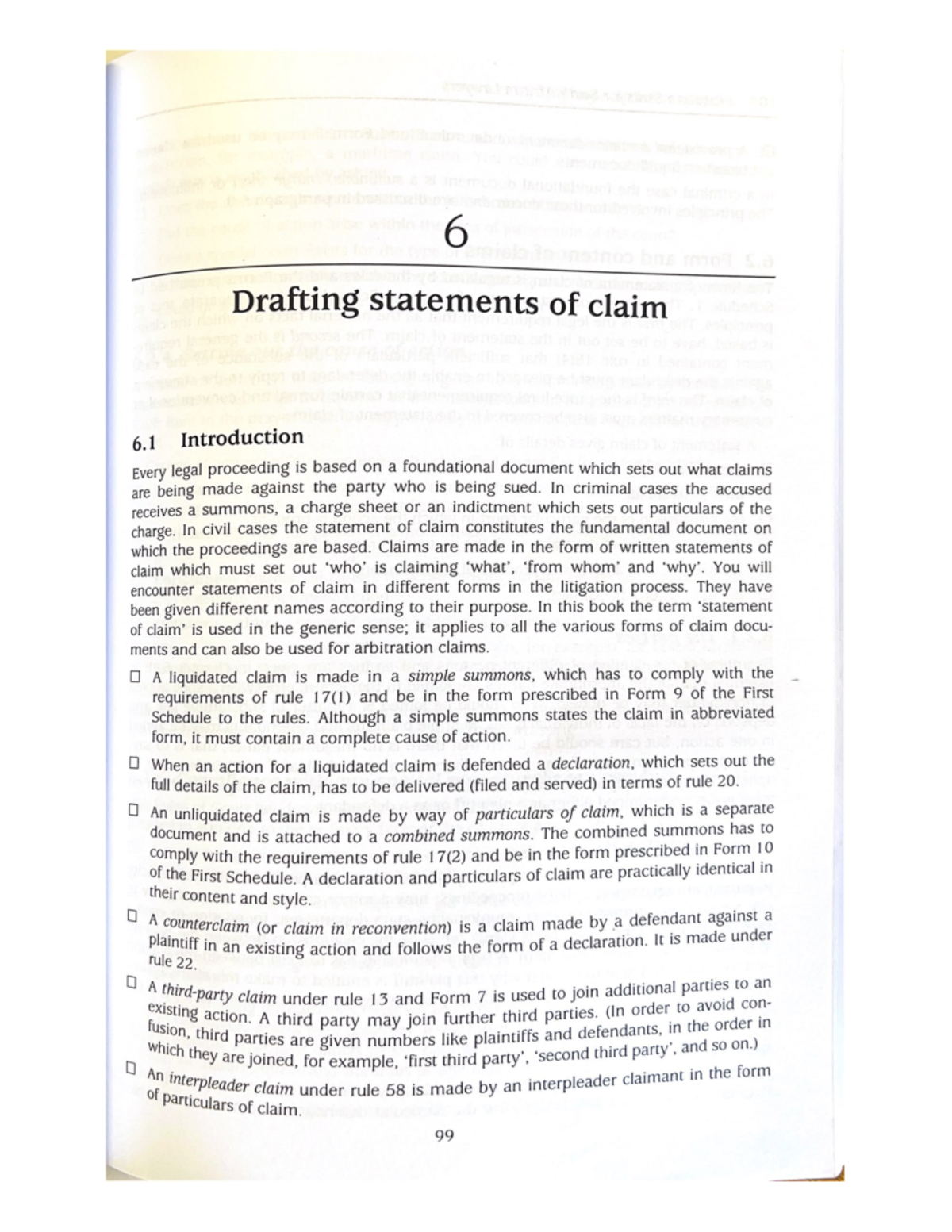 Drafting statements of claim - In criminal cases the accused receives a ...