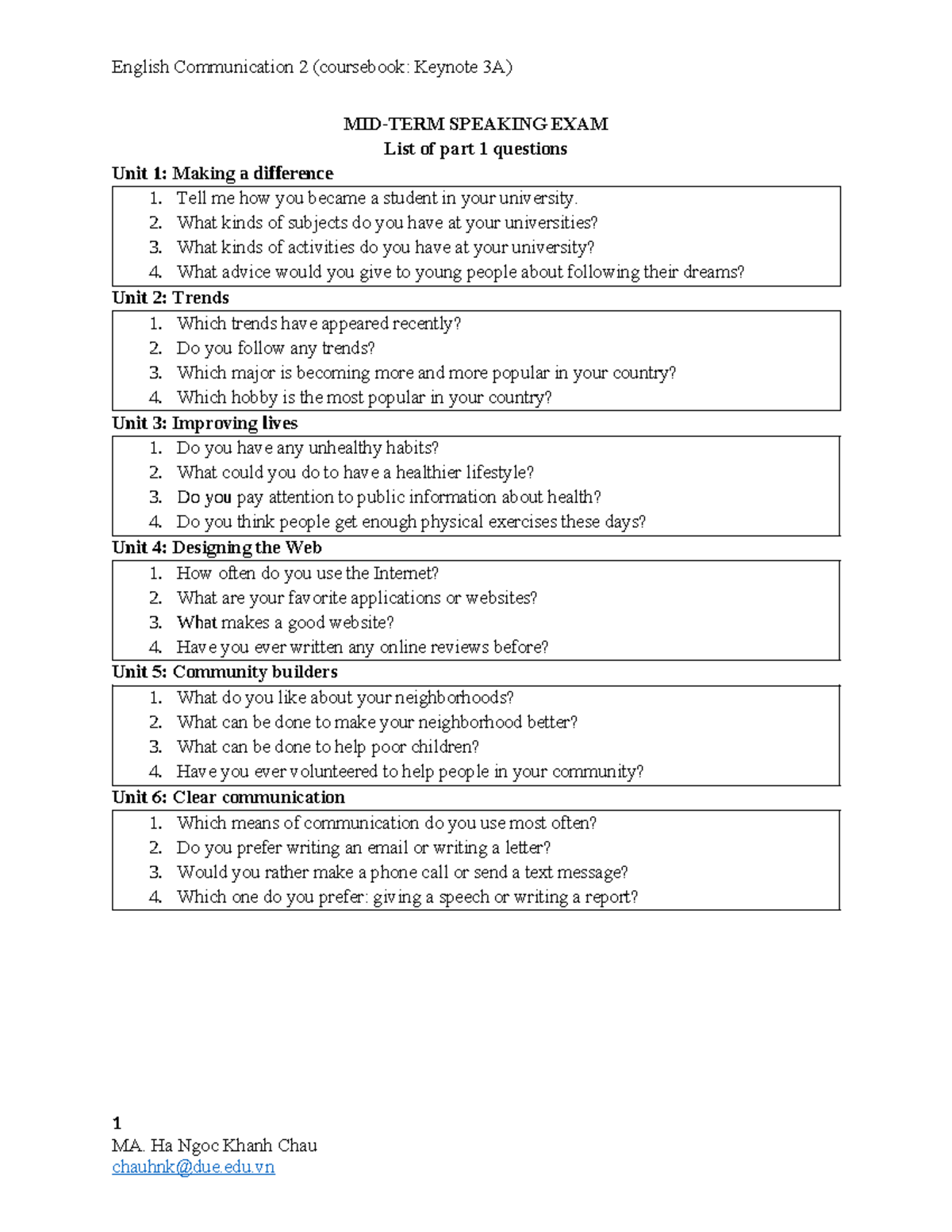 List-of-part-1-questions-Stds-ver - English Communication 2 (coursebook ...