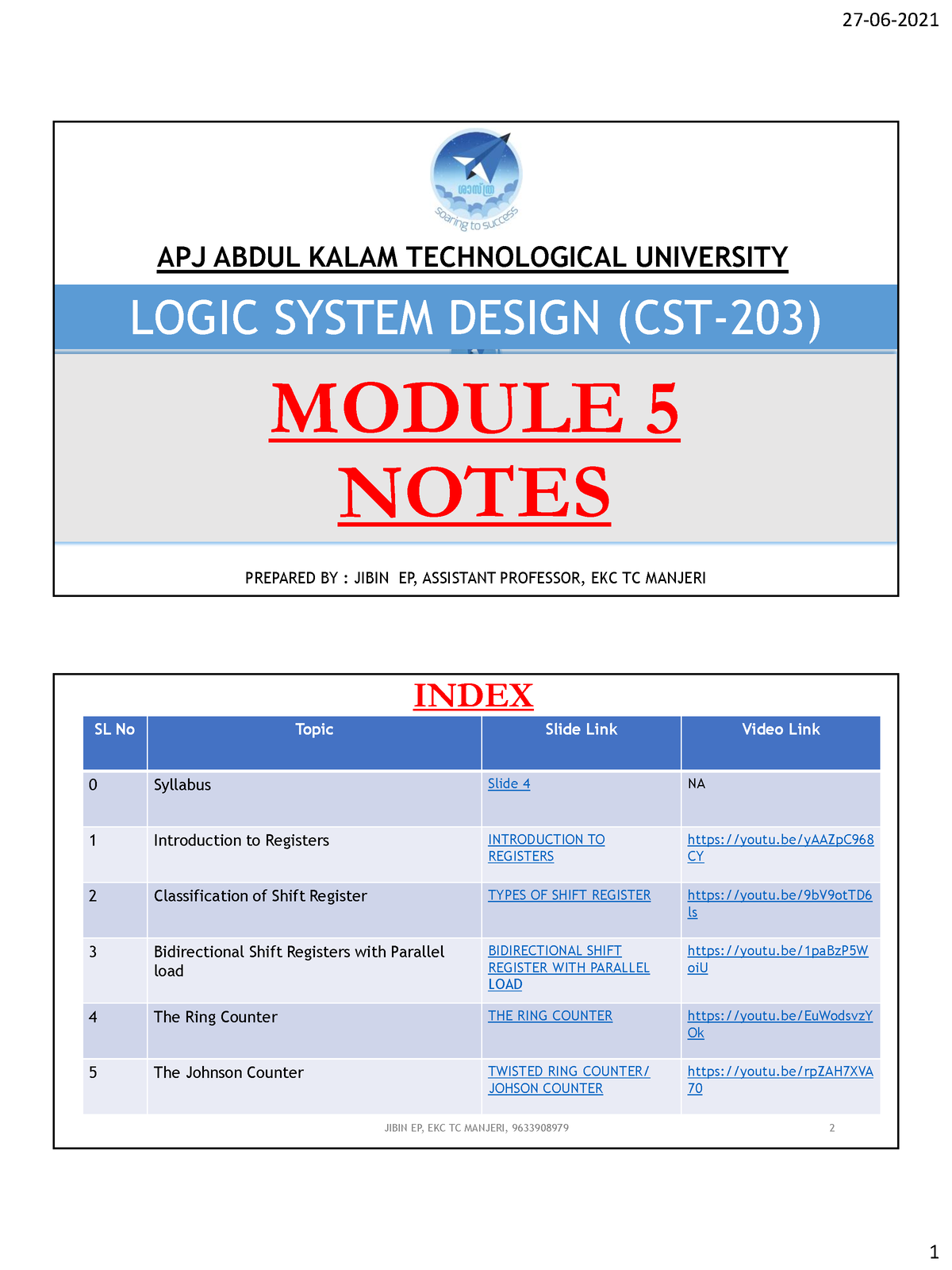 Logic System Design Module 5 - MODULE 5 NOTES LOGIC SYSTEM DESIGN (CST ...