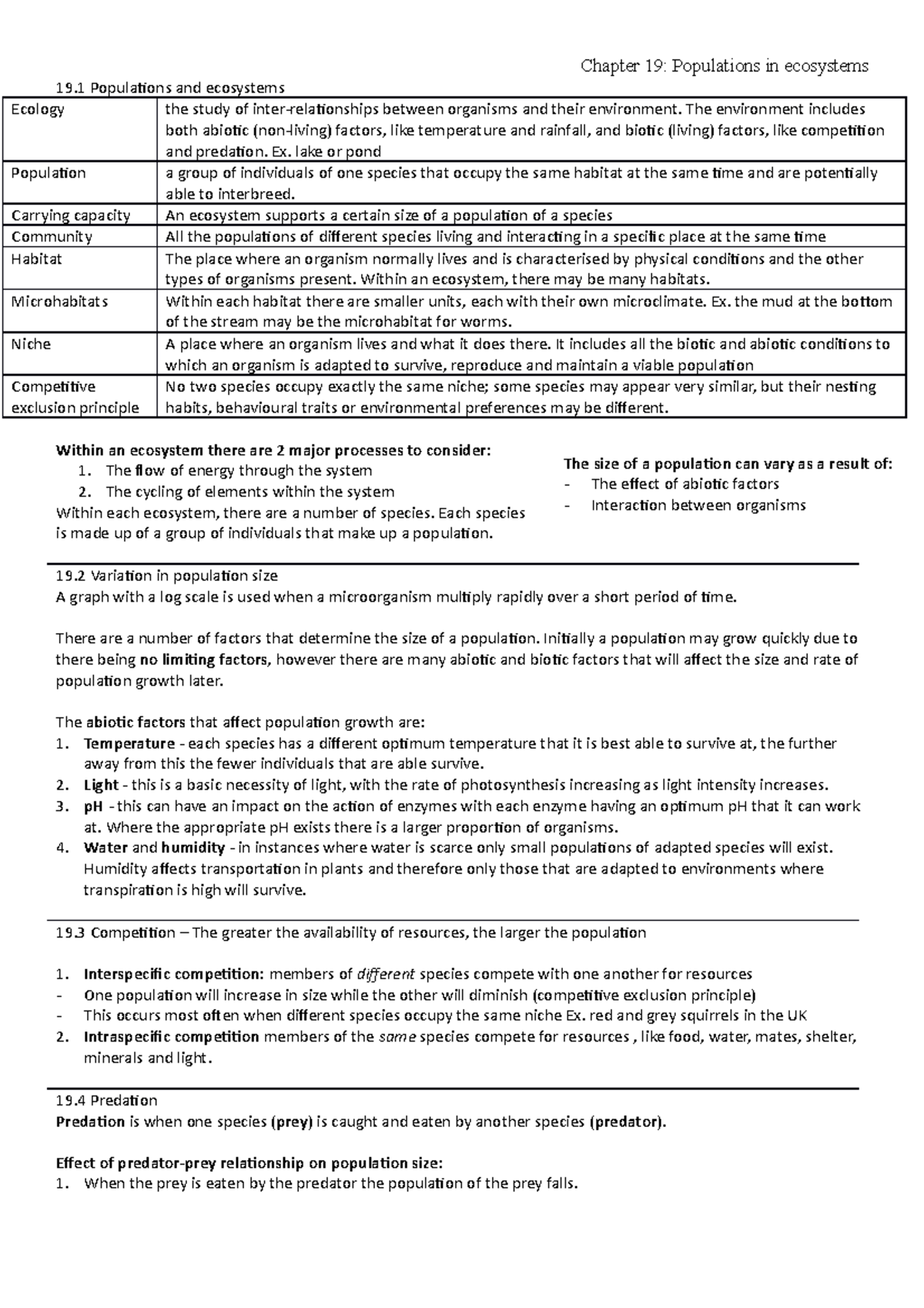 Populations In Ecosystems - A-Level Biology Notes - Chapter 19 ...