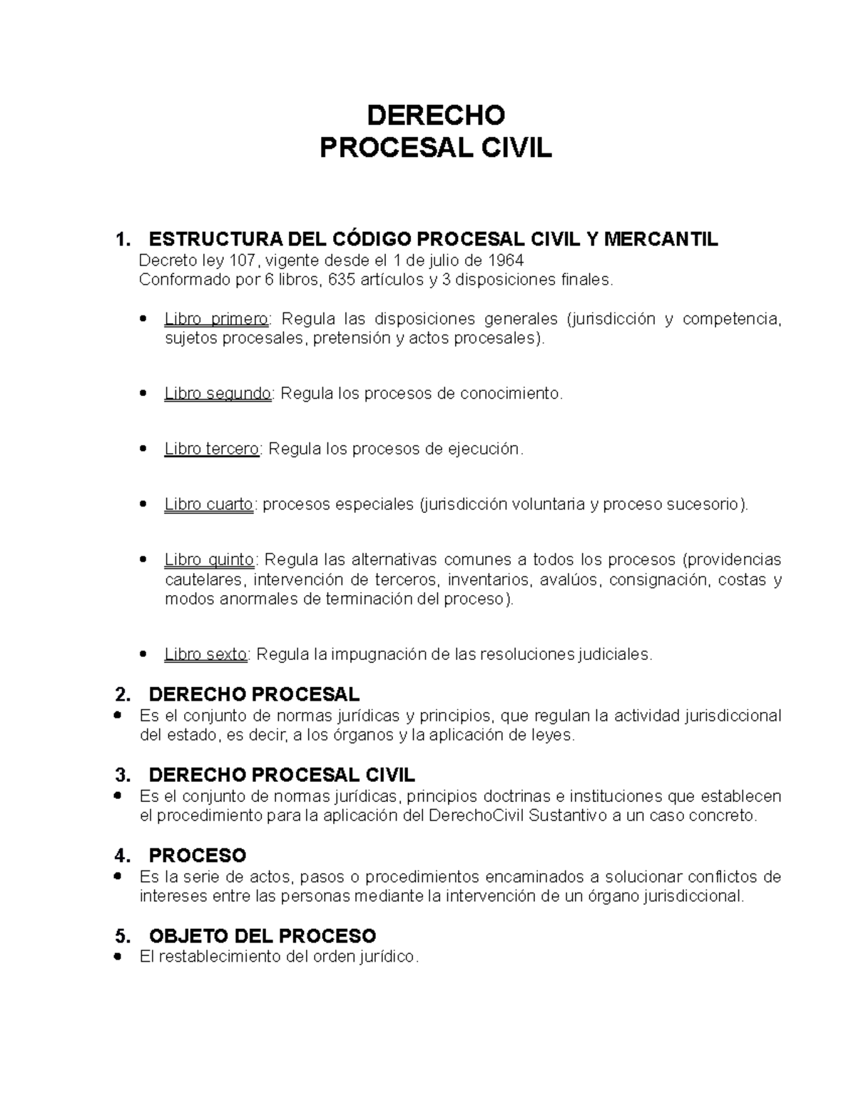 Cuestionario Procesal Civil JP - DERECHO PROCESAL CIVIL 1. ESTRUCTURA ...