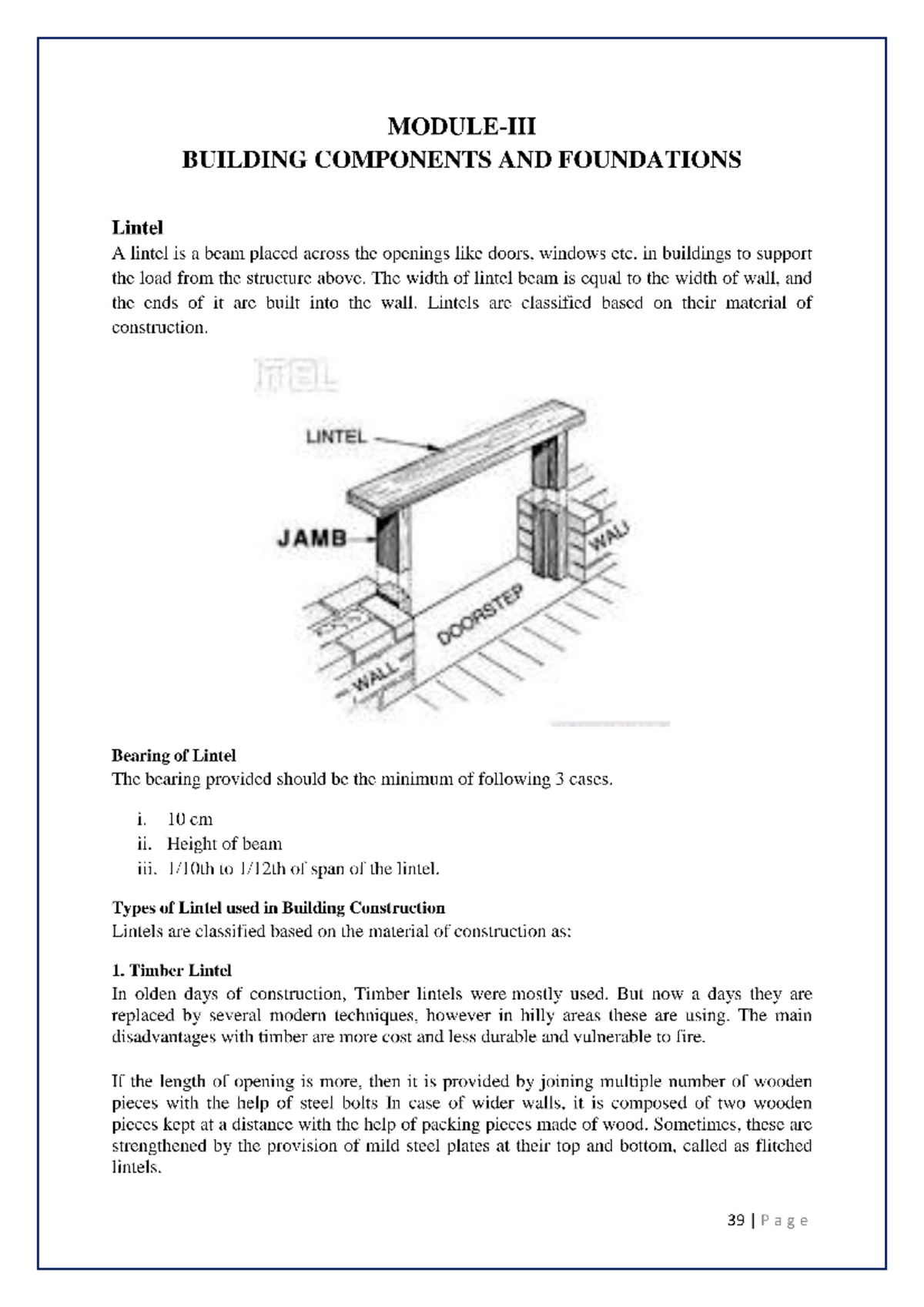 Building components and foundation Building Materials, Construction
