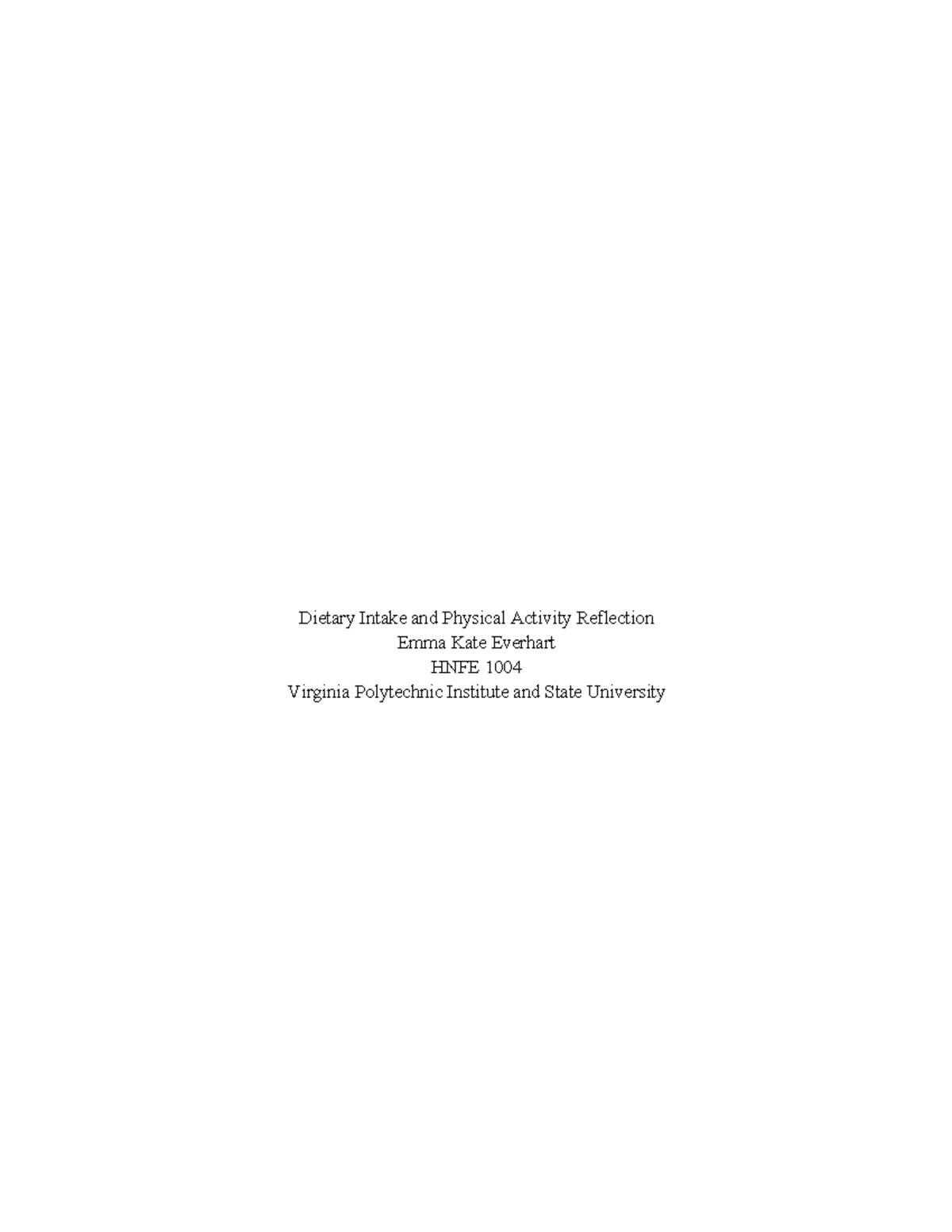 Diet and Exercise Draft - Dietary Intake and Physical Activity ...