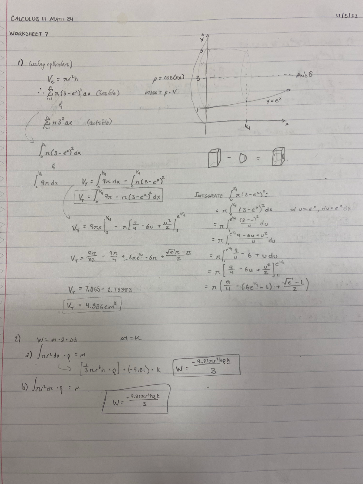 Calc 2 Worksheet 7 - Studocu