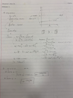 Notes Calc2 Integration and trig sub - Integration 25/10/ V0 - l t V1 ...