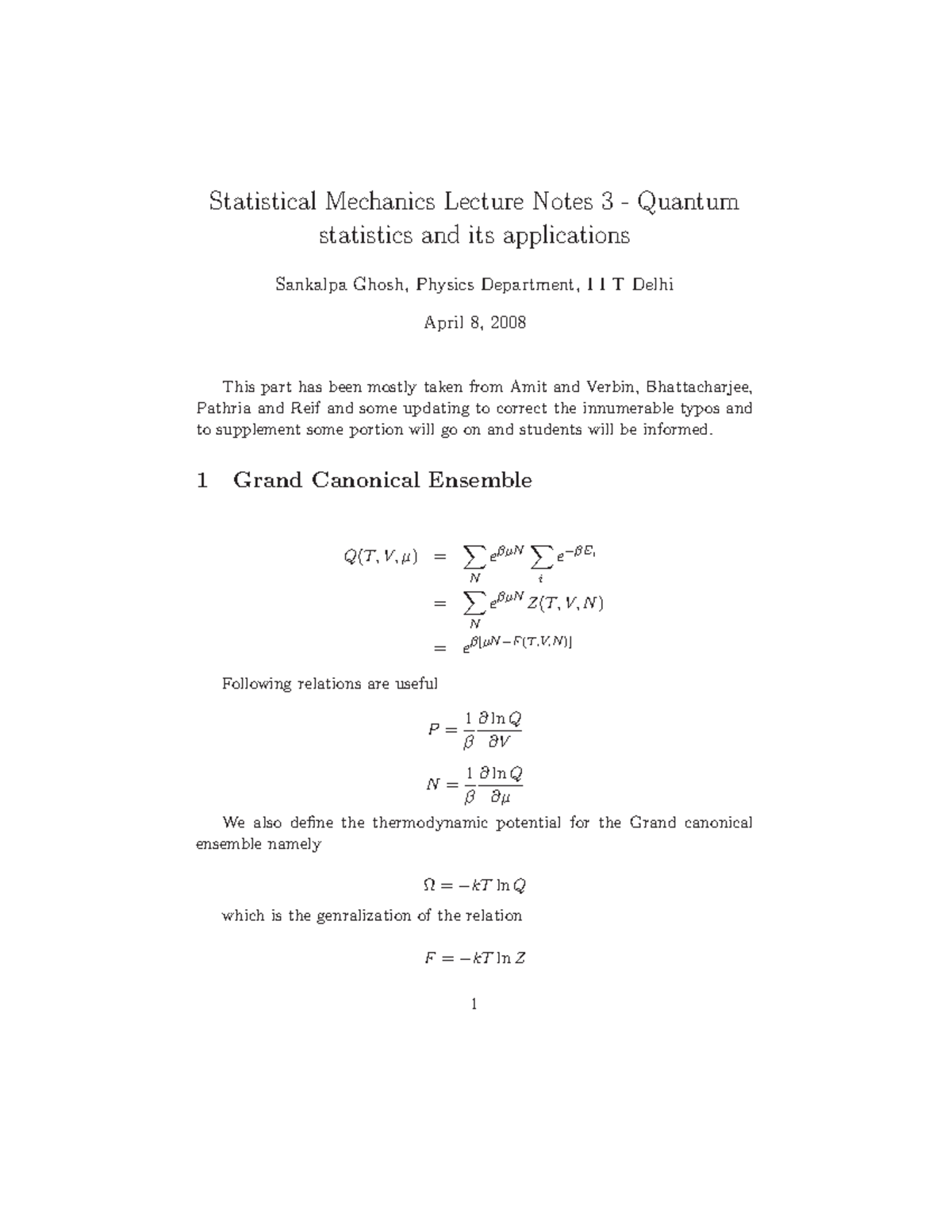 Statmech 3 - These Are Simple Notes On Stat Mechanics - Statistical ...