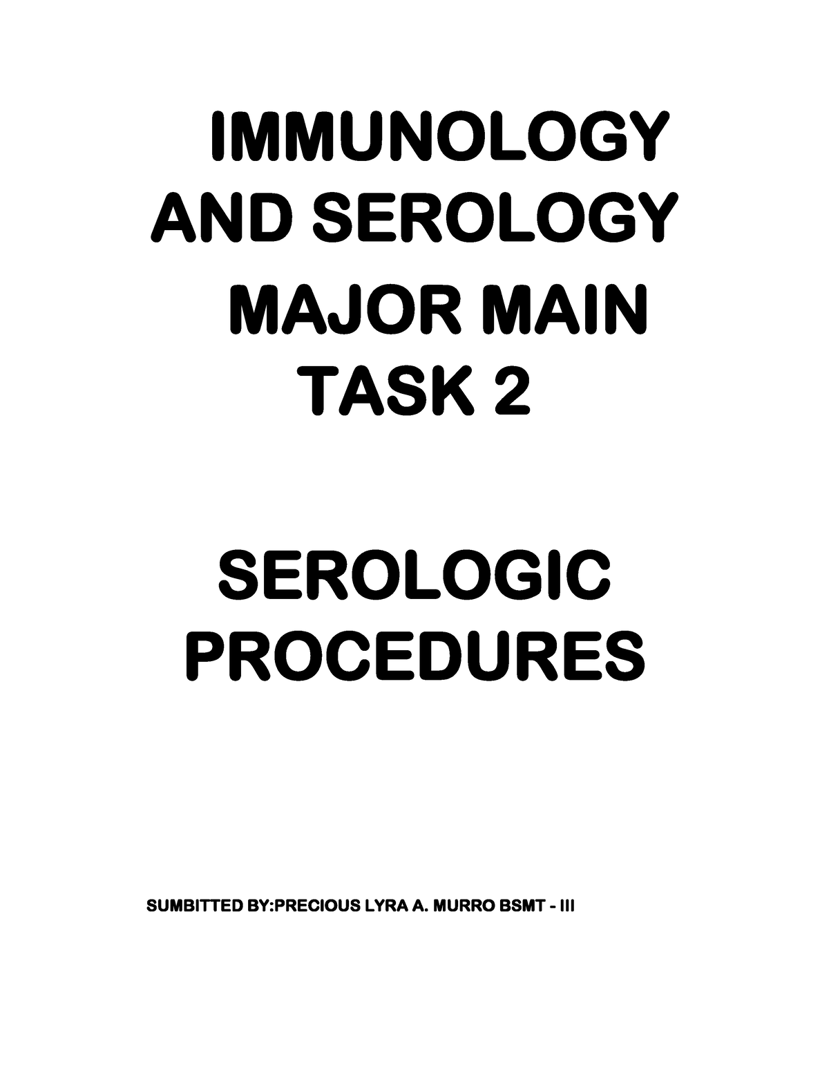 Serology Report