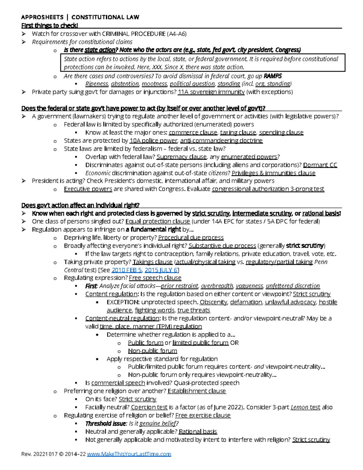 Approsheets Constitutional Law A P P R O S H E E T S C O N S T I