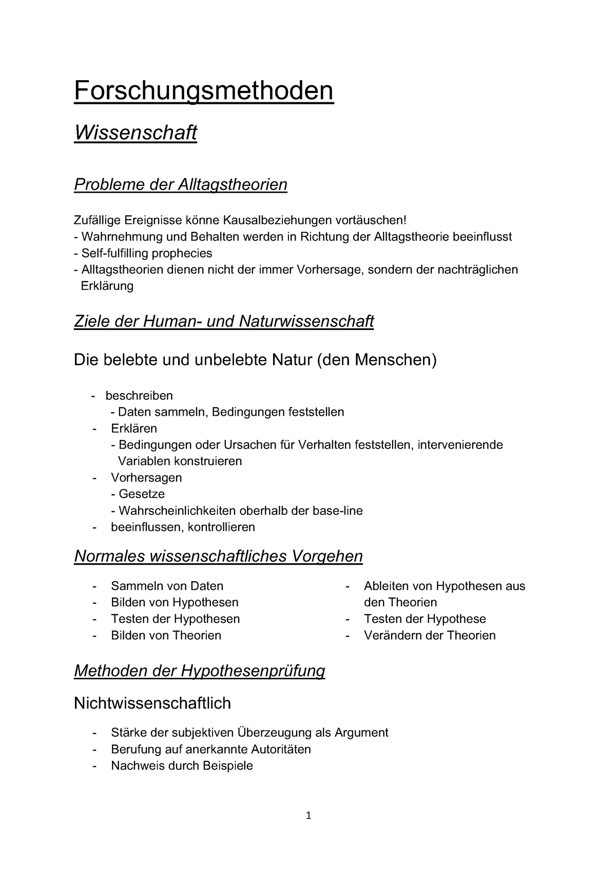 Forschungsmethoden Zusammenfassung - Forschungsmethoden Wissenschaft ...